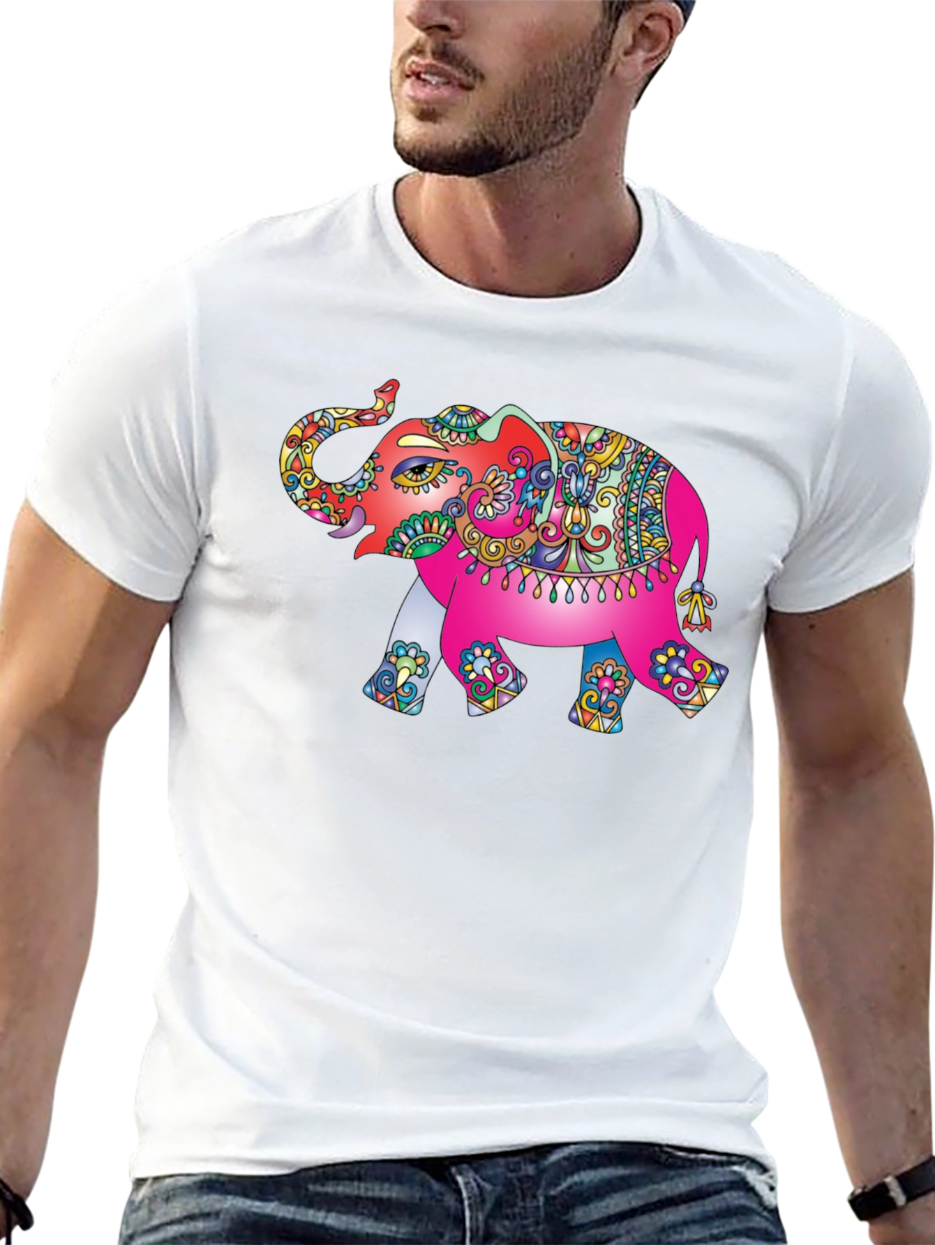 Elephant Graphic Tee - Vibrant Design