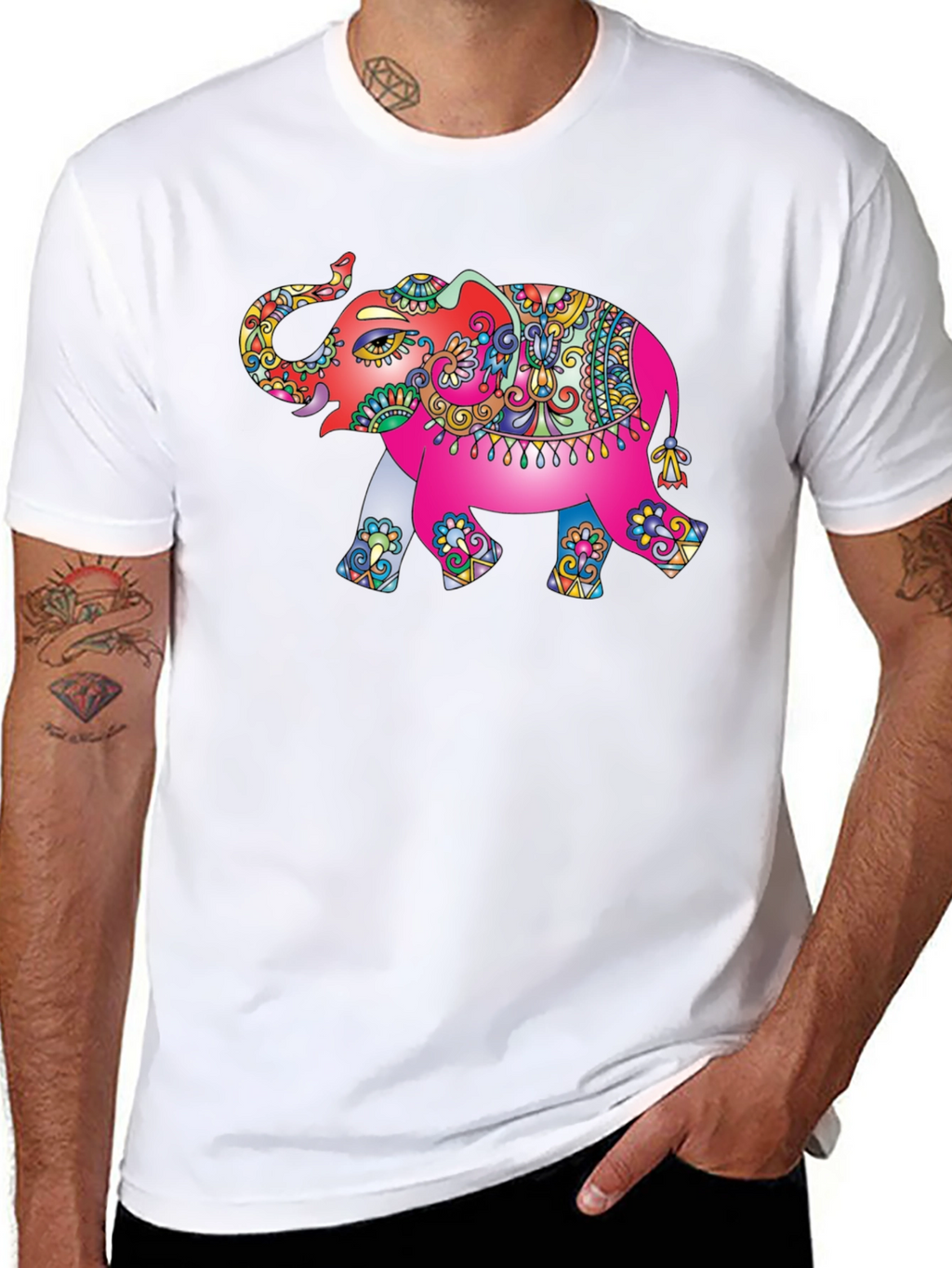 Elephant Graphic Tee - Vibrant Design