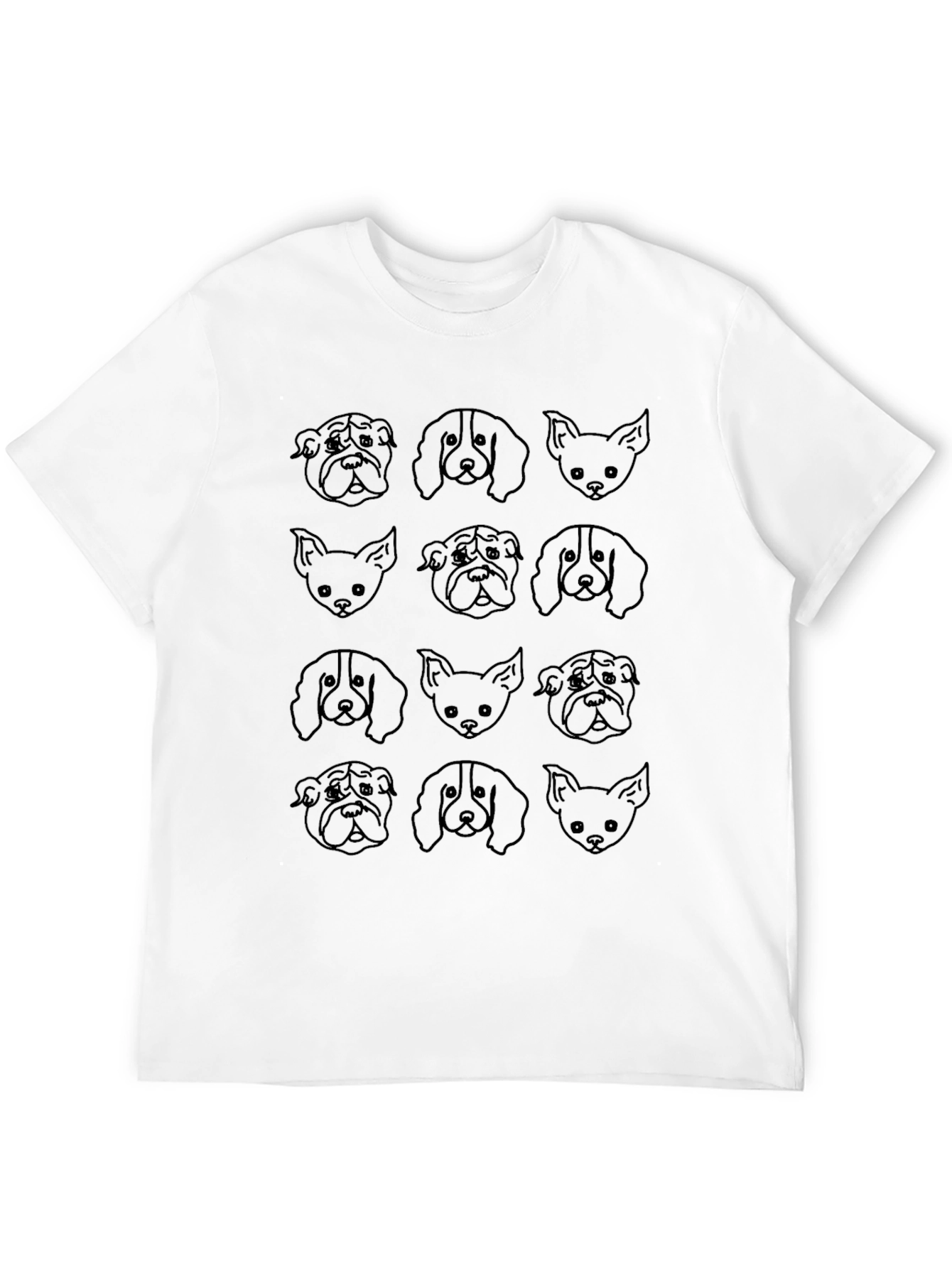 Dog Breed Outline T-Shirt - Unisex Black Tee