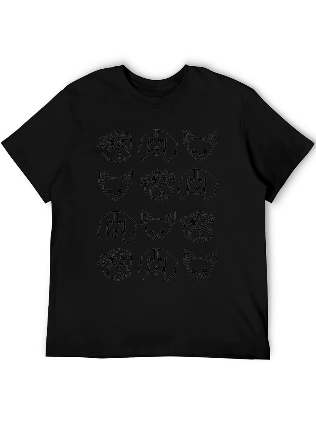 Dog Breed Outline T-Shirt - Unisex Black Tee