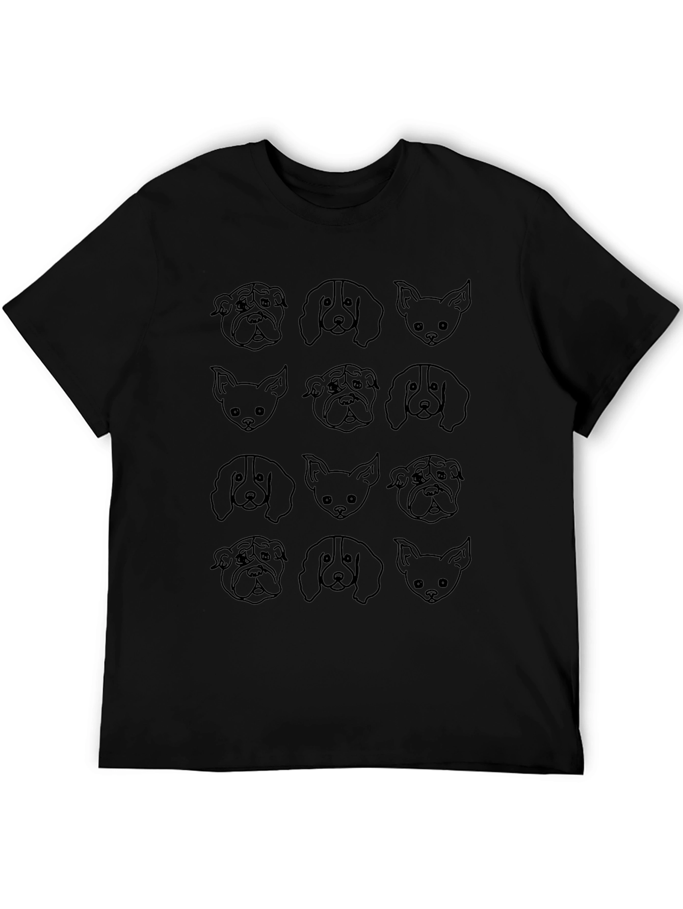 Dog Breed Outline T-Shirt - Unisex Black Tee