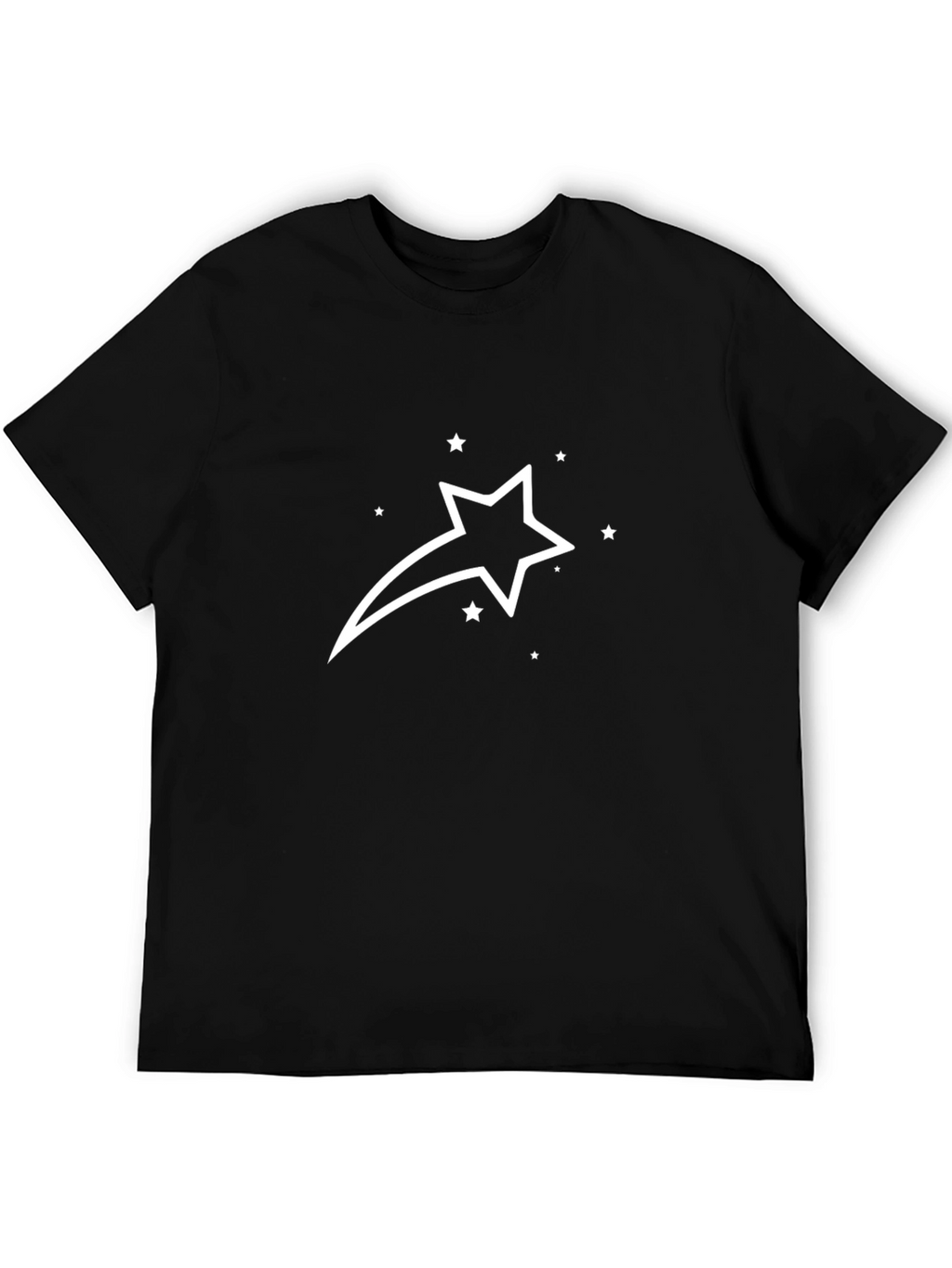 Black T-Shirt with White Star Graphic