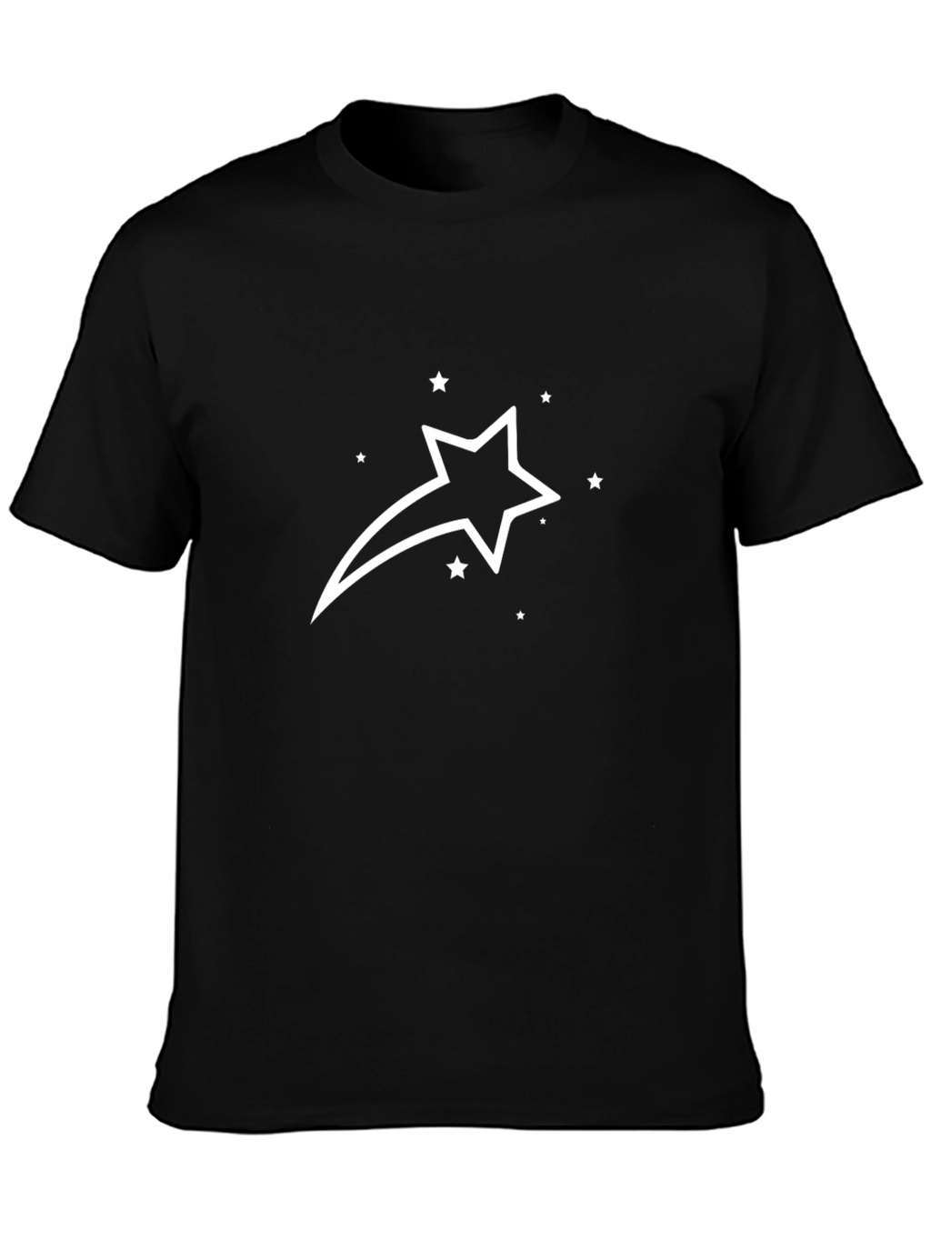 Black T-Shirt with White Star Graphic