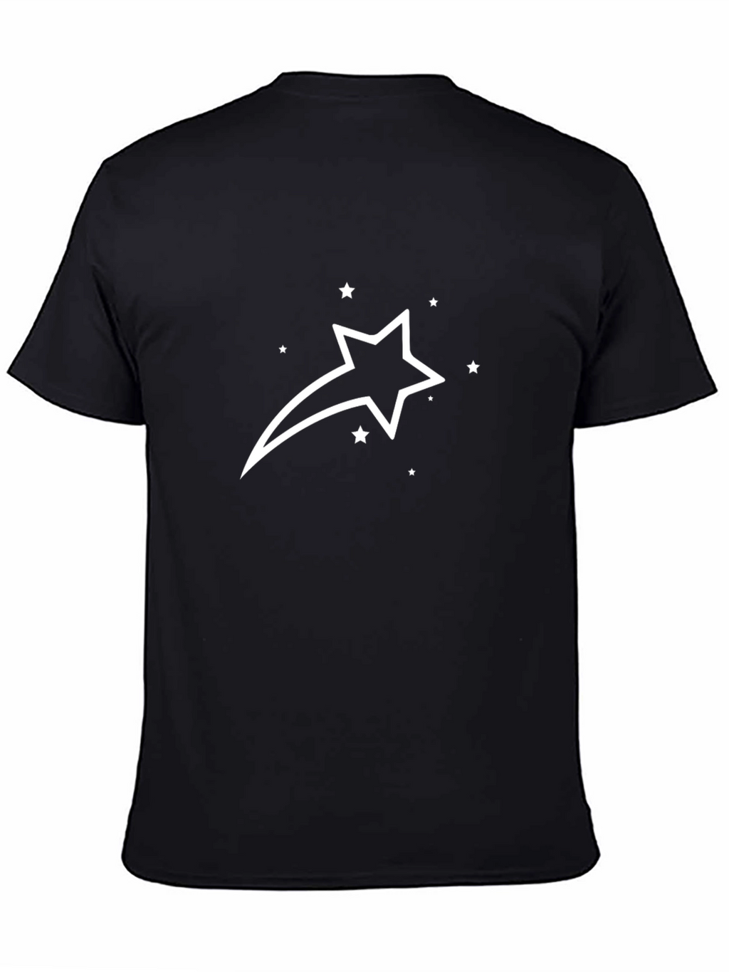 Black T-Shirt with White Star Graphic