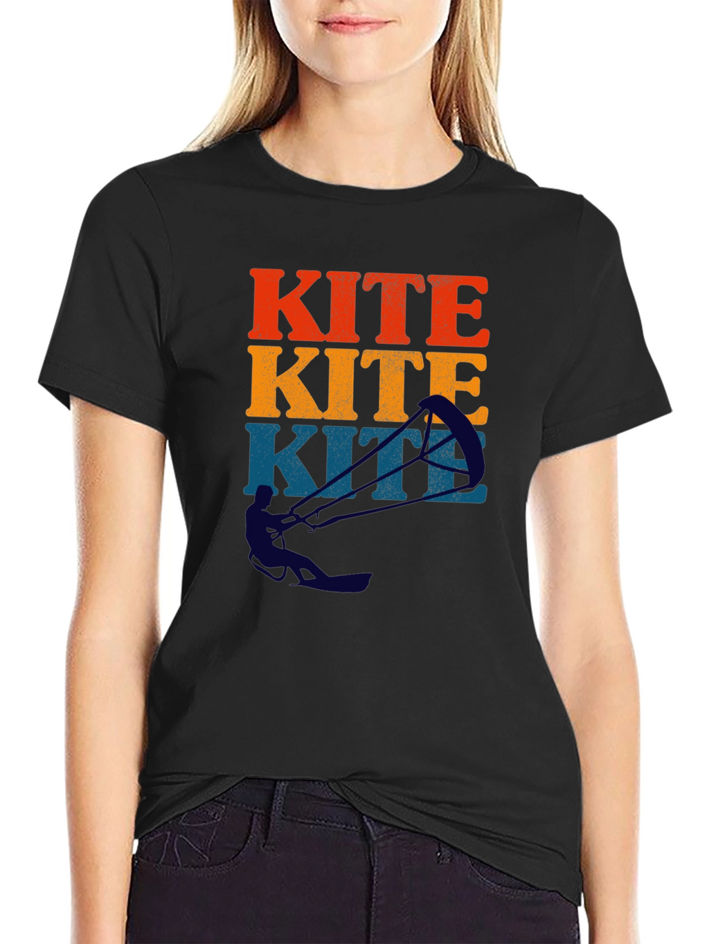 Kite Surfing Retro Graphic T-Shirt