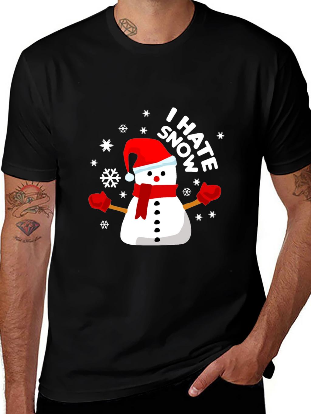 I Hate Snow Snowman Holiday Graphic Tee