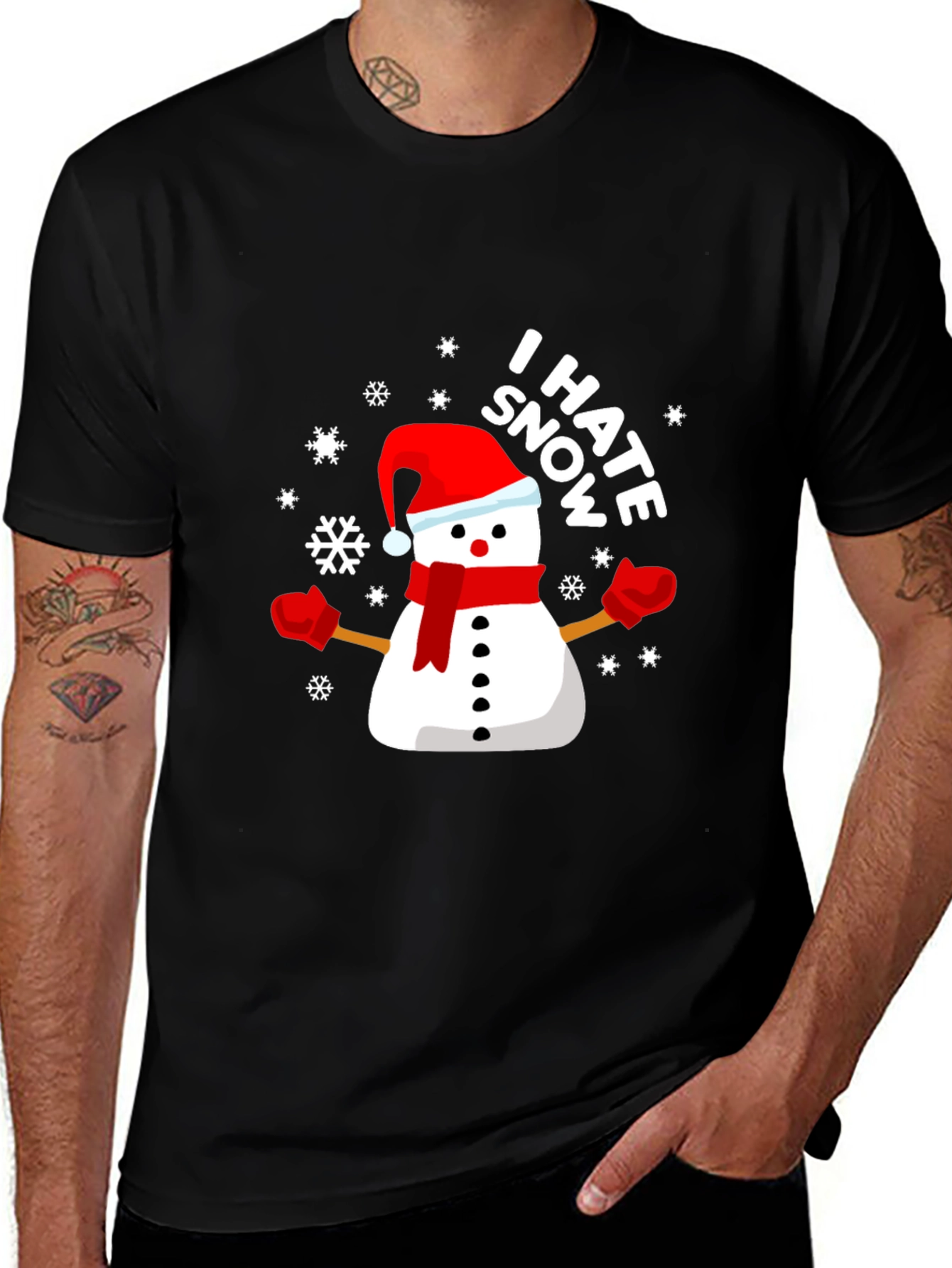 I Hate Snow Snowman Holiday Graphic Tee