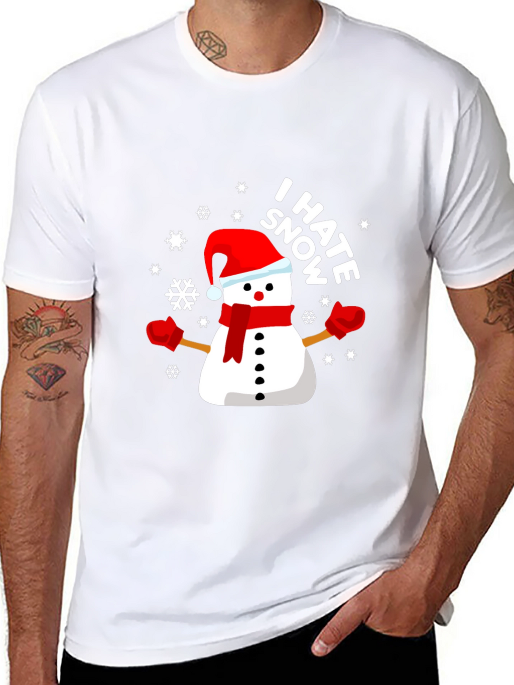 I Hate Snow Snowman Holiday Graphic Tee