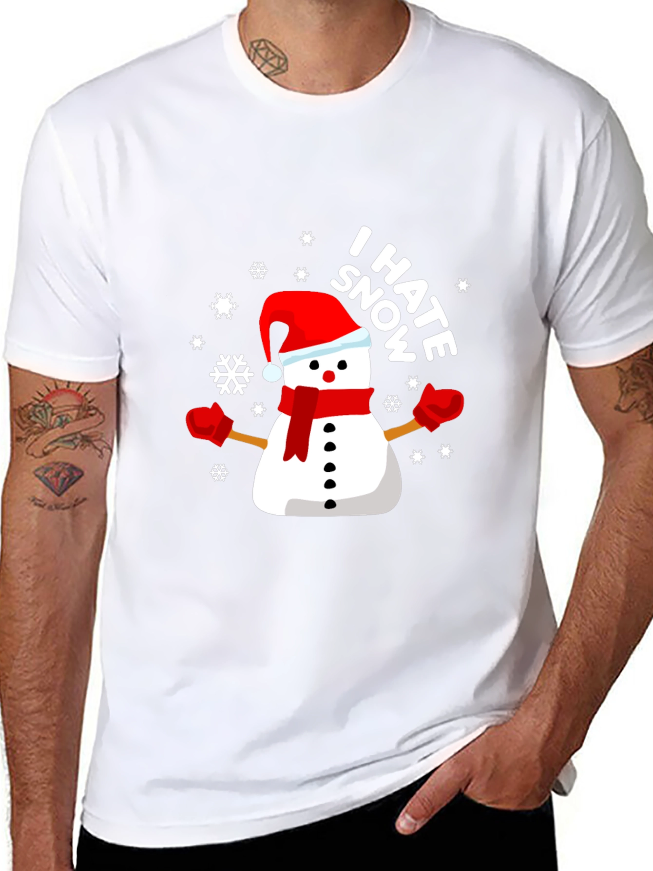 I Hate Snow Snowman Holiday Graphic Tee