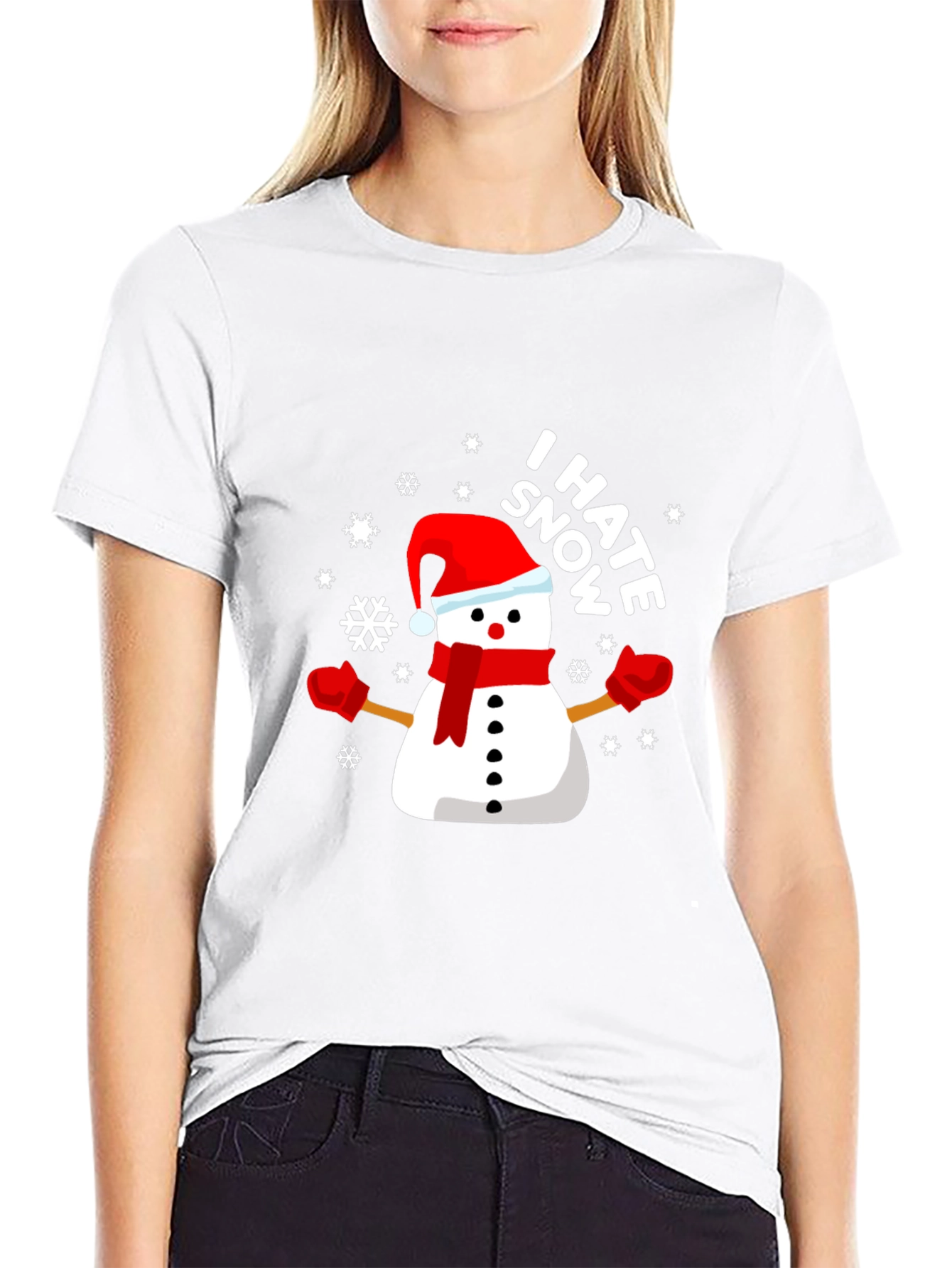 I Hate Snow Snowman Holiday Graphic Tee