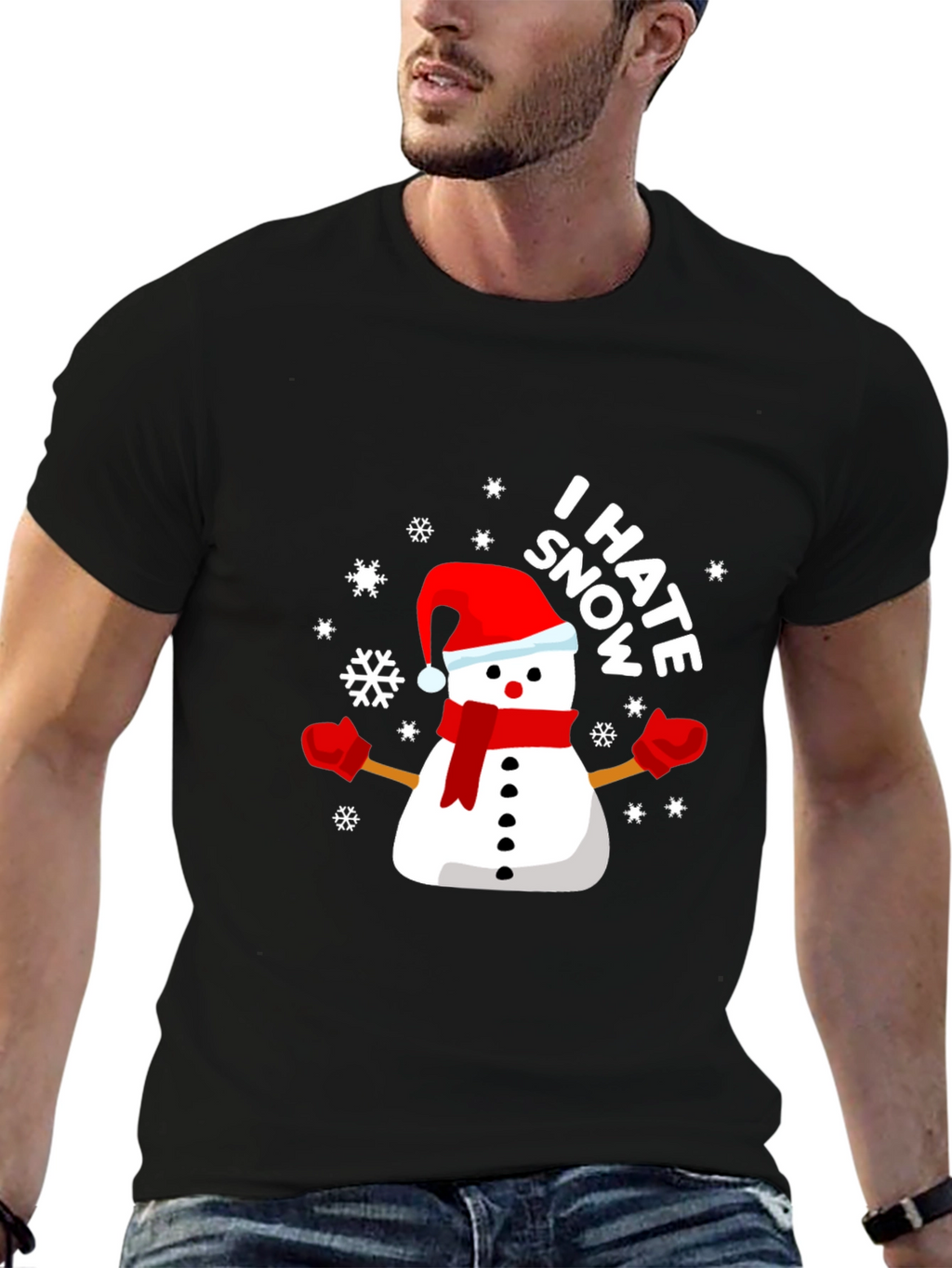 I Hate Snow Snowman Holiday Graphic Tee