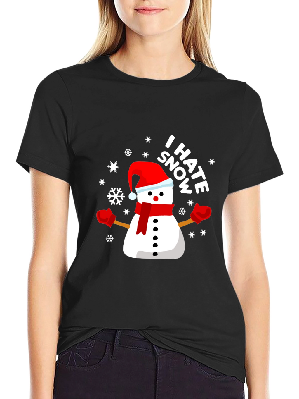 I Hate Snow Snowman Holiday Graphic Tee