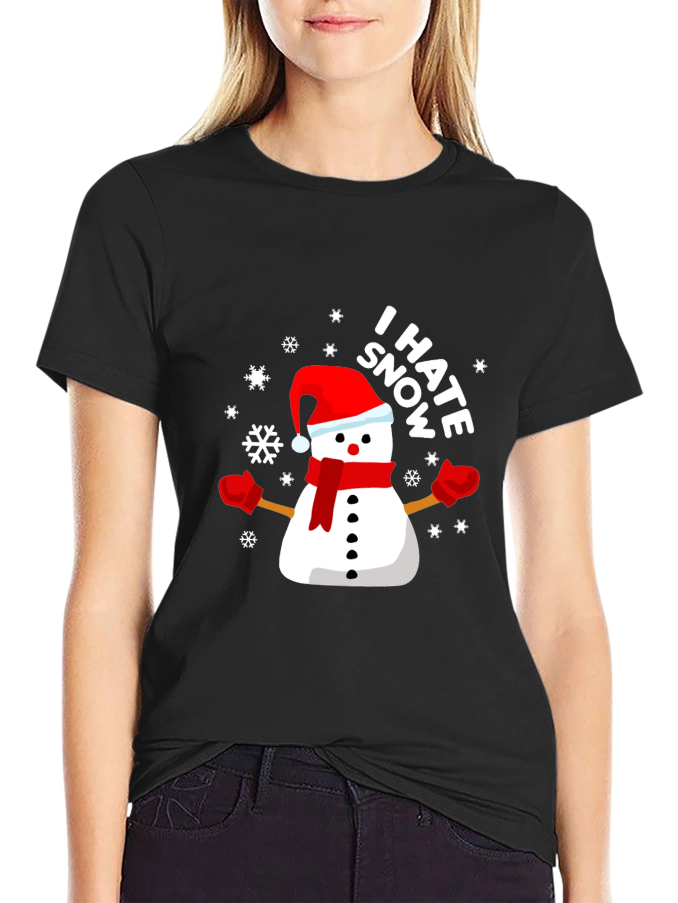 I Hate Snow Snowman Holiday Graphic Tee