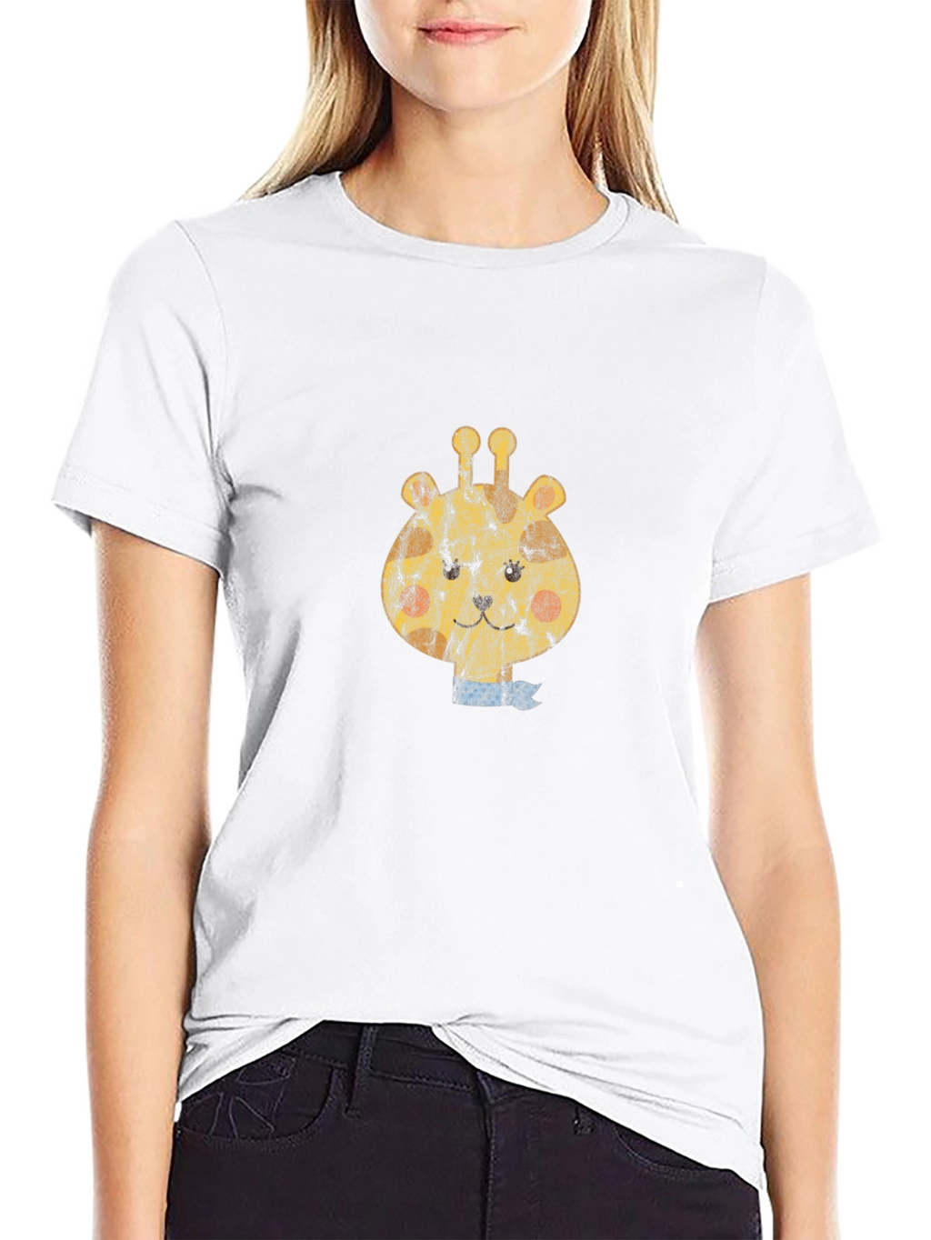 Giraffe Graphic Tee - Black Cotton Comfort