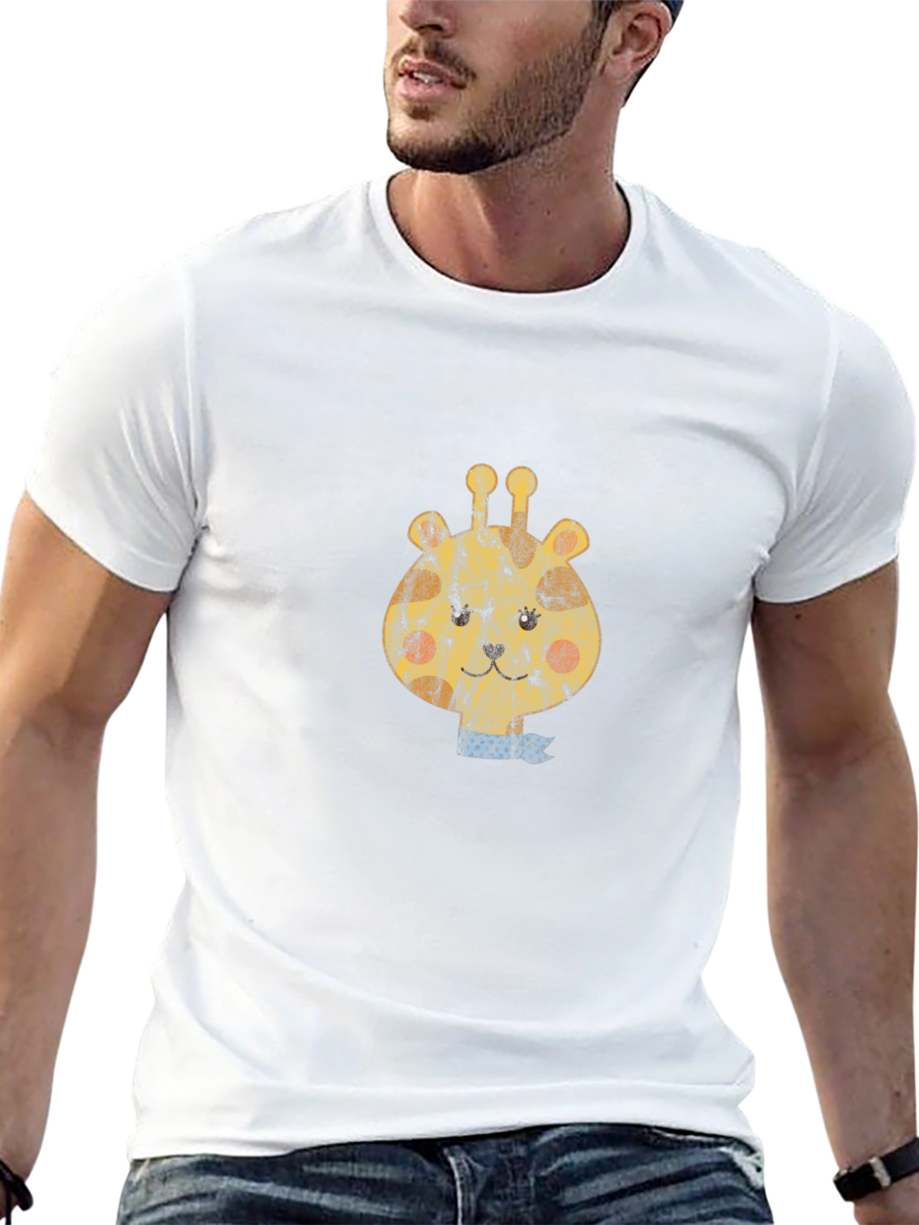 Giraffe Graphic Tee - Black Cotton Comfort
