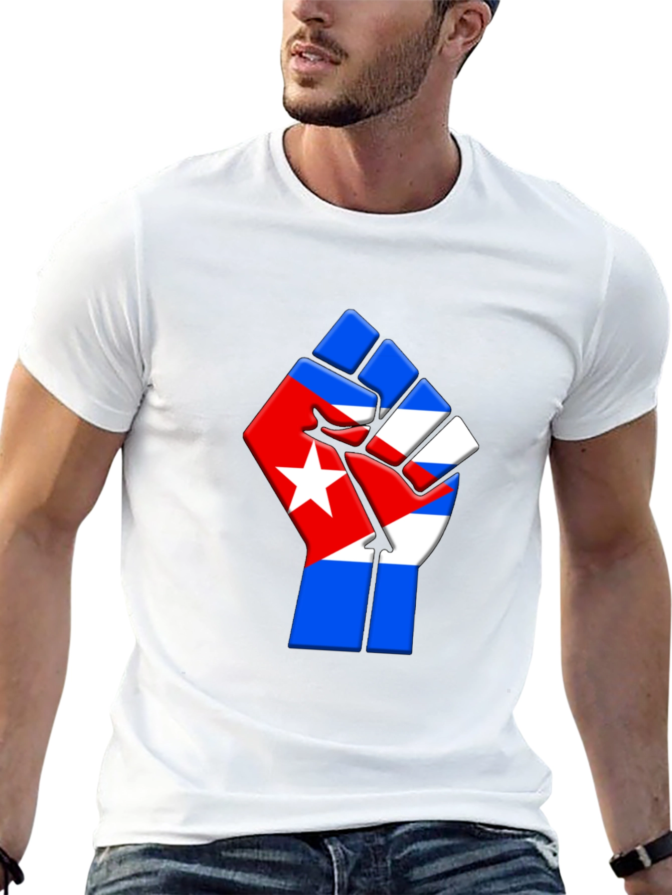 Cuban Flag Fist T-Shirt - Support & Freedom Tee
