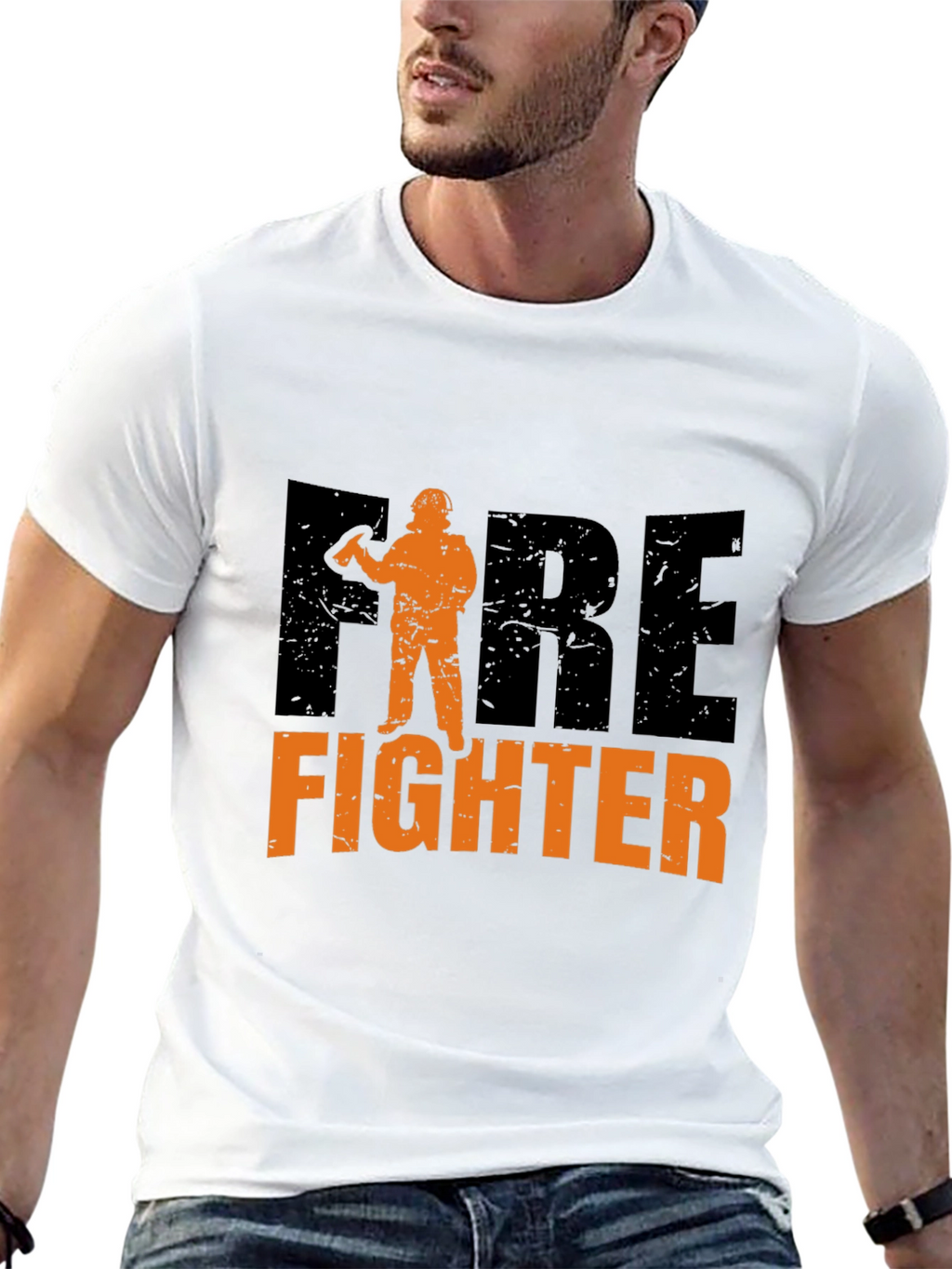 Firefighter Graphic T-Shirt - Black Cotton Tee