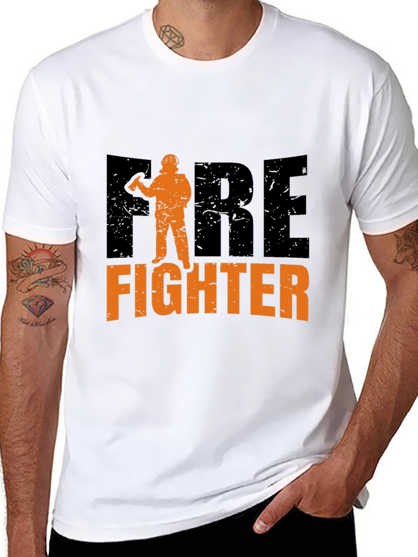 Firefighter Graphic T-Shirt - Black Cotton Tee