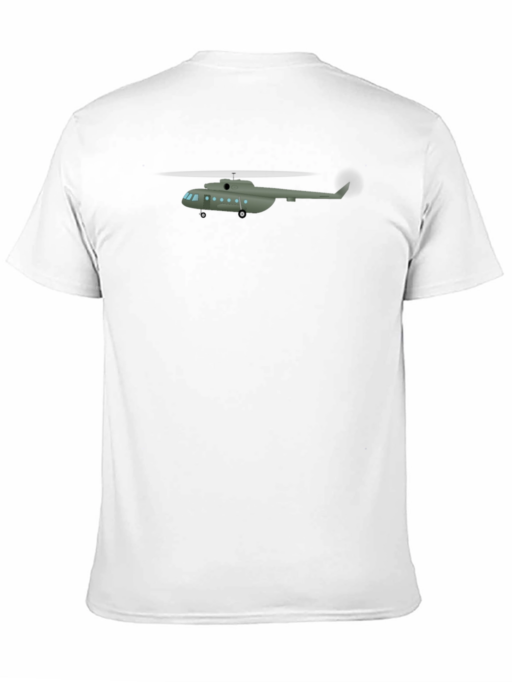 Military Helicopter Graphic Tee - Black Crew Neck