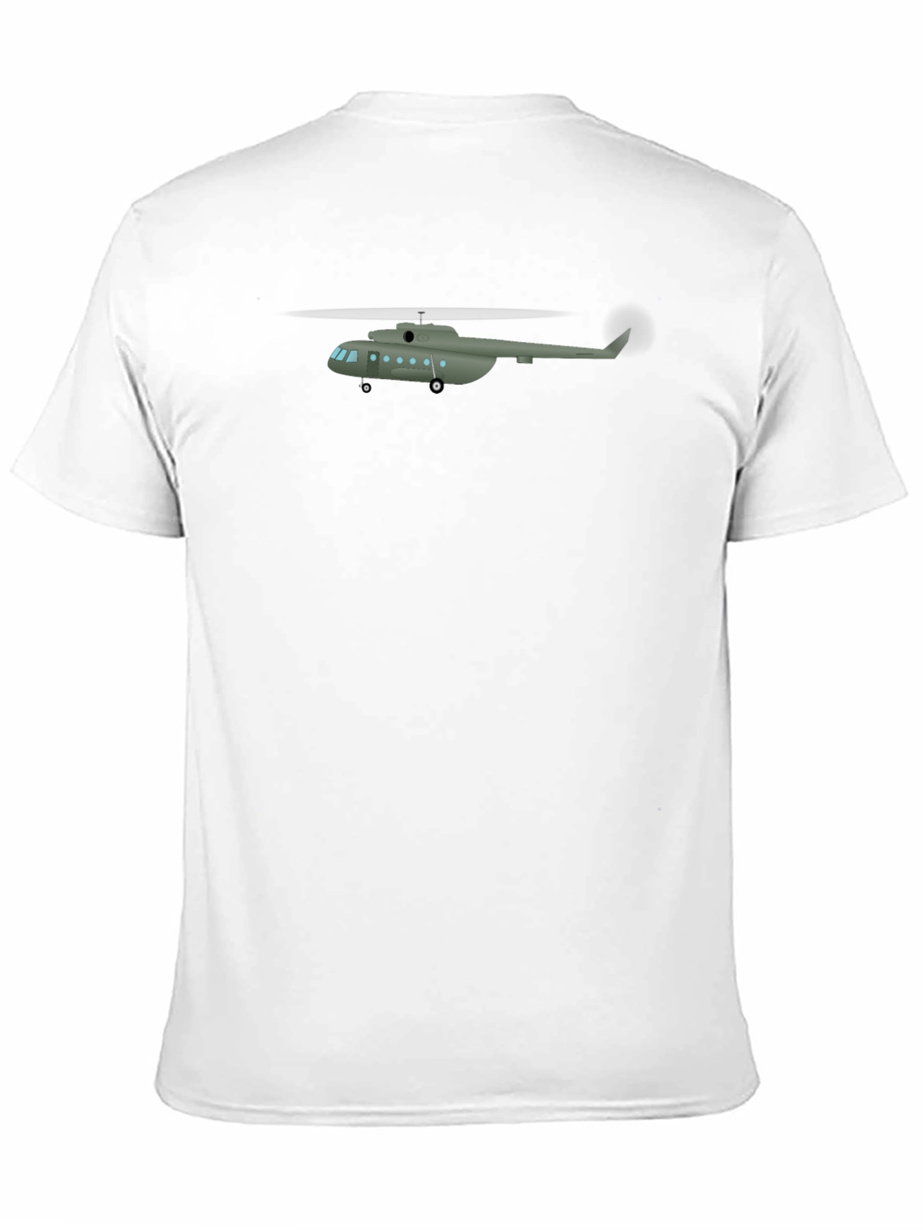 Military Helicopter Graphic Tee - Black Crew Neck