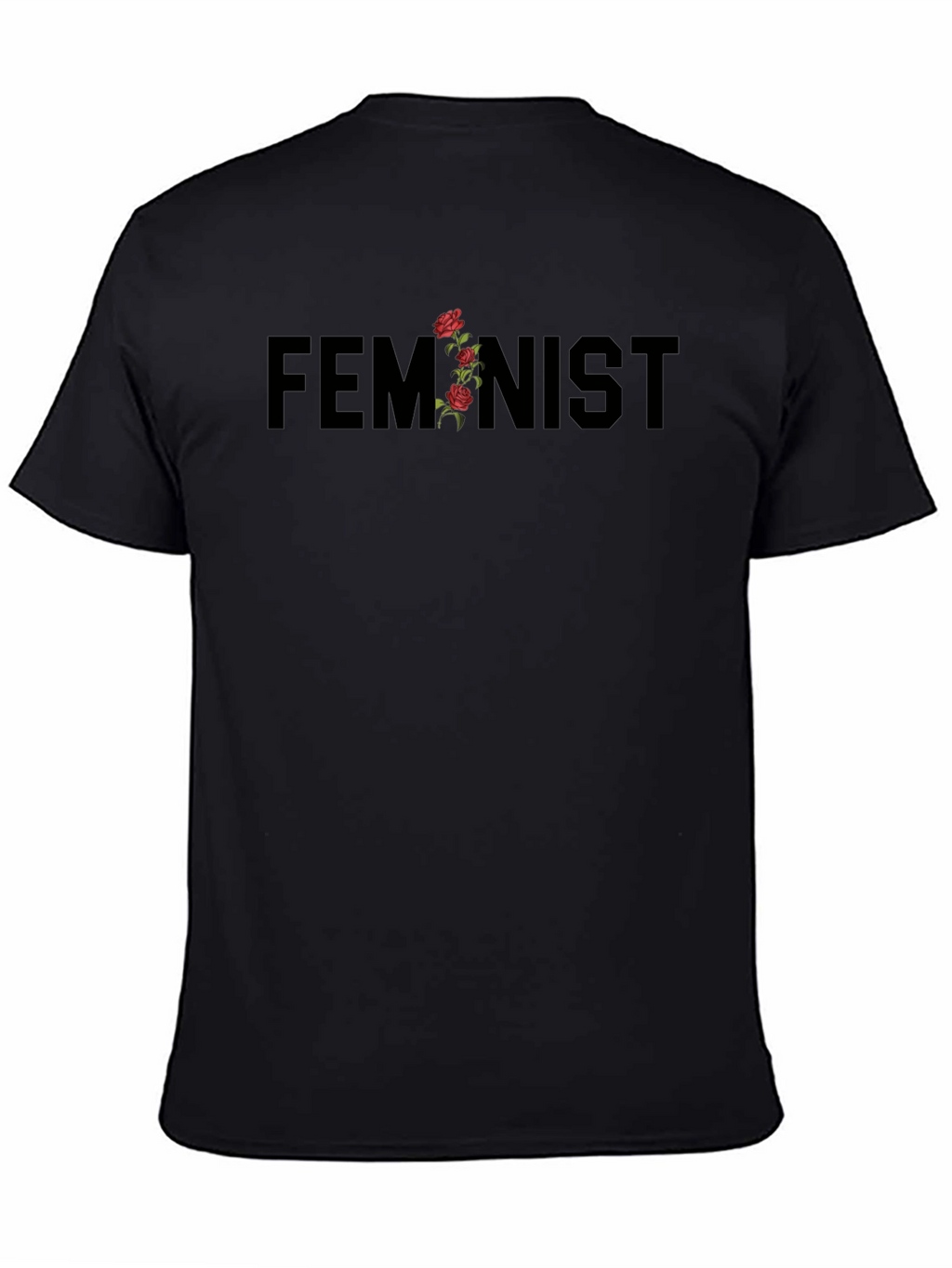 Feminist Floral T-Shirt - Black Graphic Tee