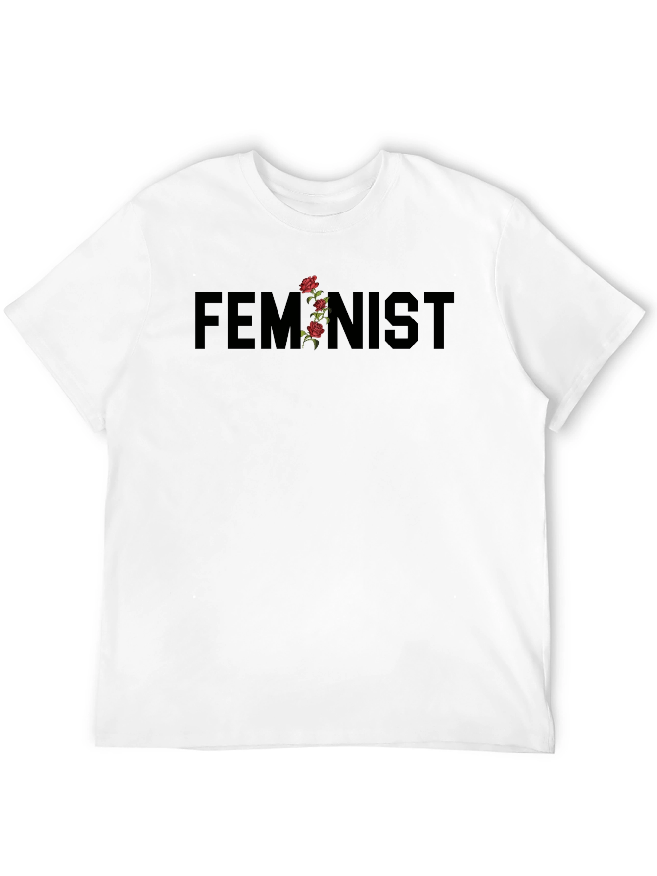 Feminist Floral T-Shirt - Black Graphic Tee