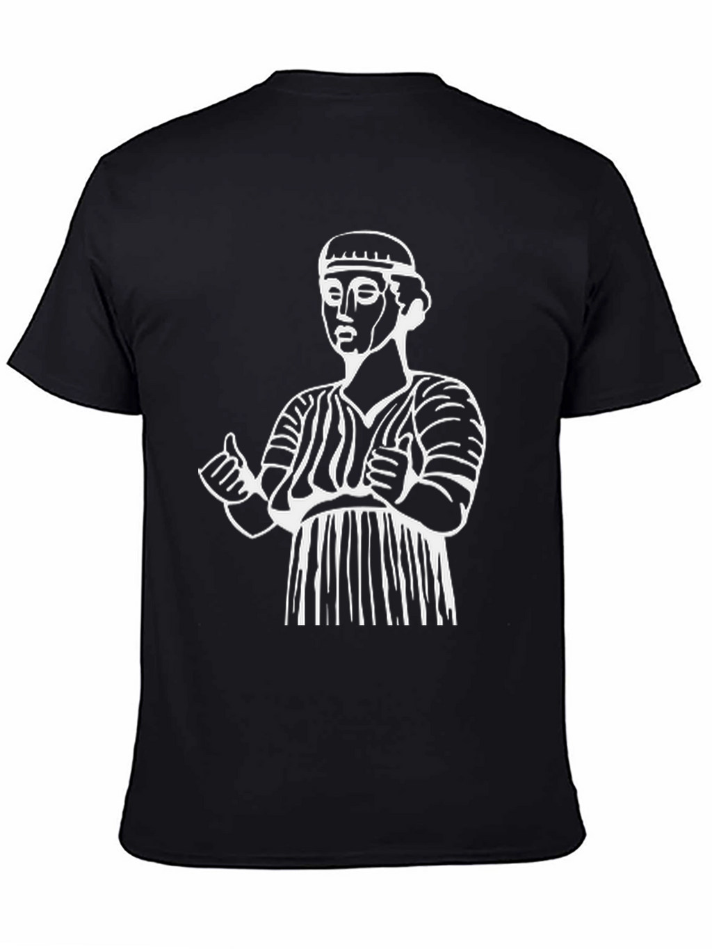 Ancient Statue Graphic Tee - Black Cotton Comfort