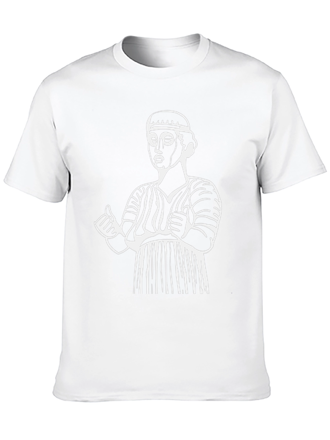 Ancient Statue Graphic Tee - Black Cotton Comfort