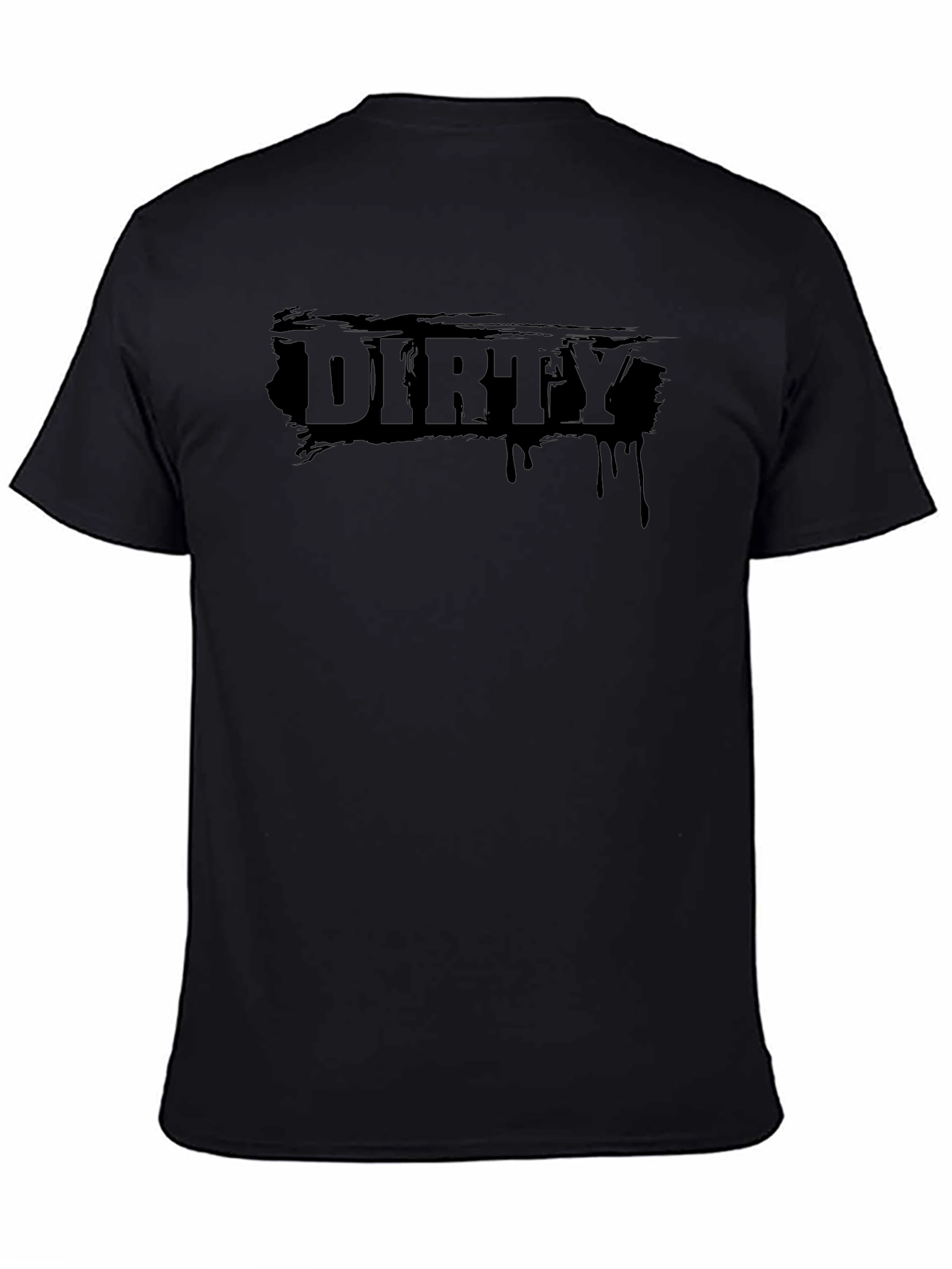 Mens Dirty Graphic Print Crew Neck T-Shirt