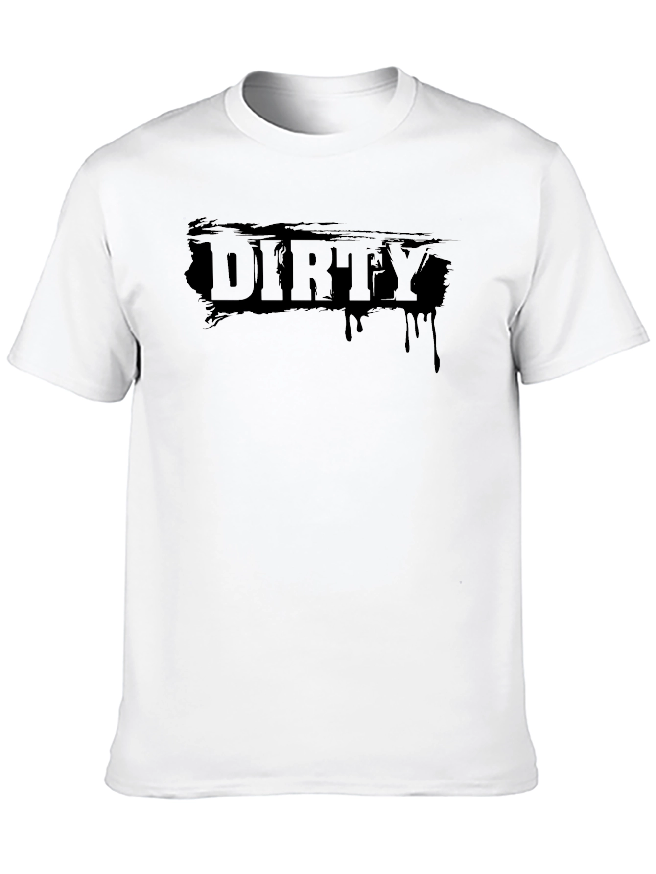 Mens Dirty Graphic Print Crew Neck T-Shirt