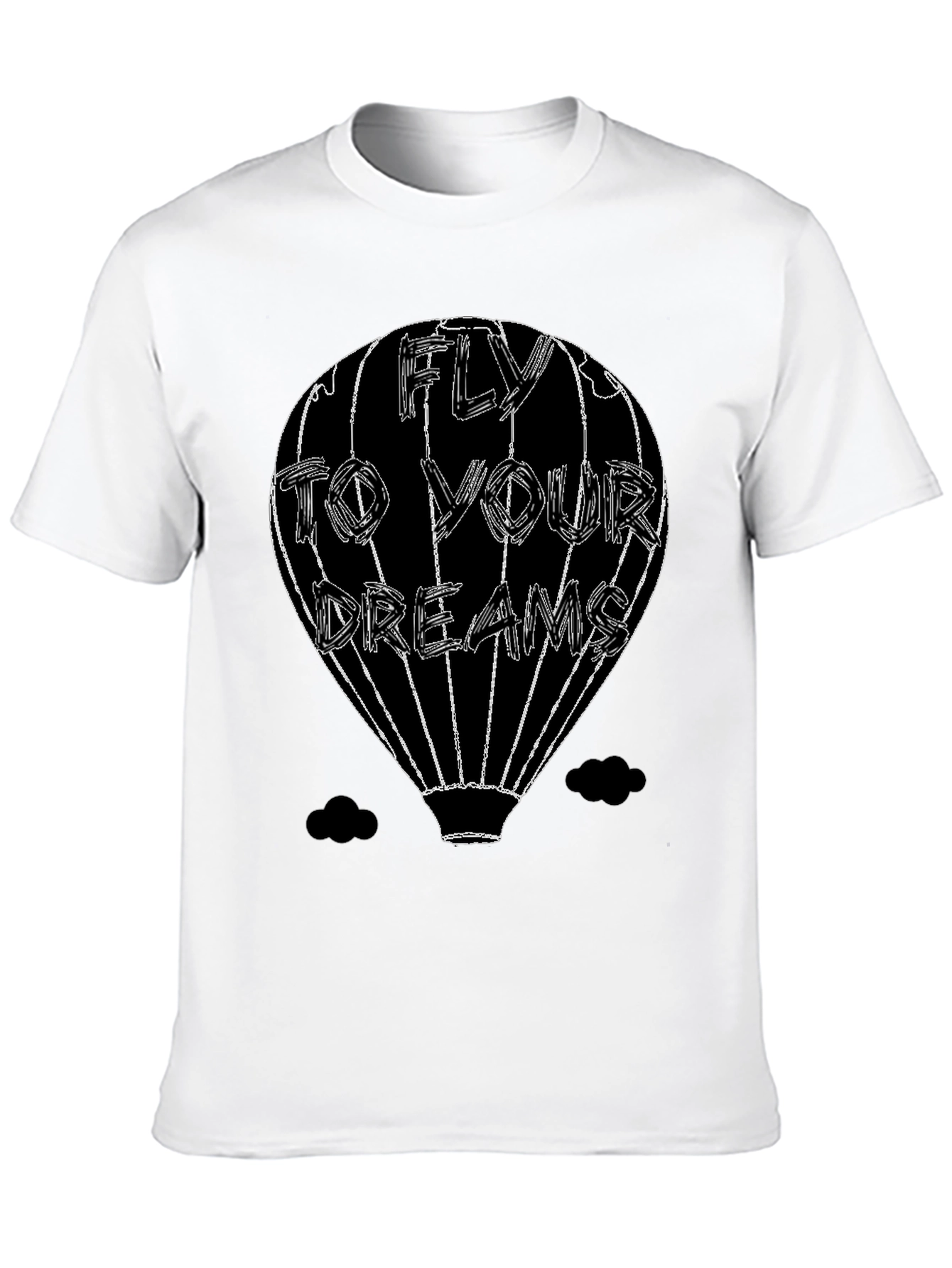 Fly to Your Dreams Graphic Tee - Black Cotton T-Shirt