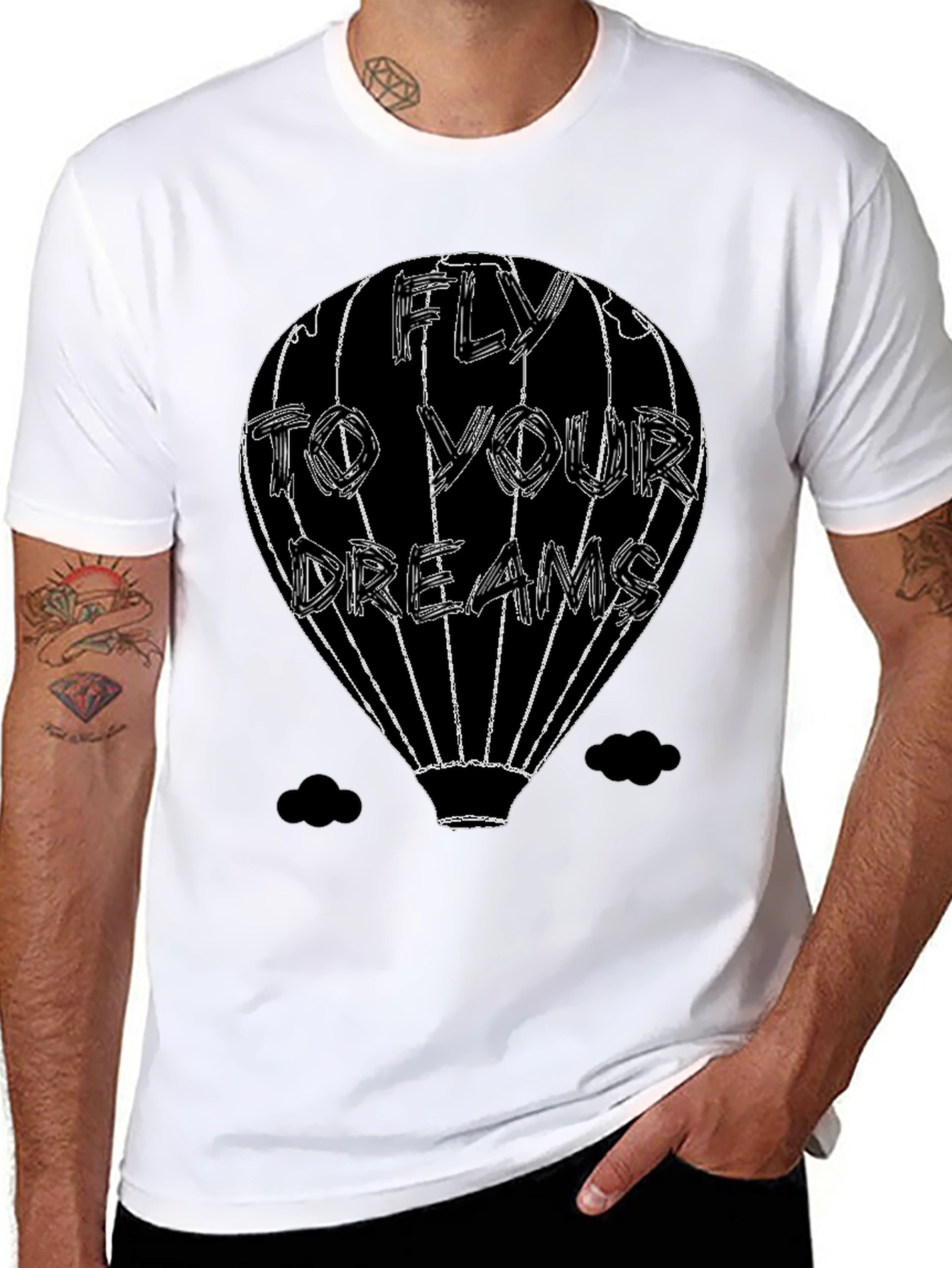 Fly to Your Dreams Graphic Tee - Black Cotton T-Shirt
