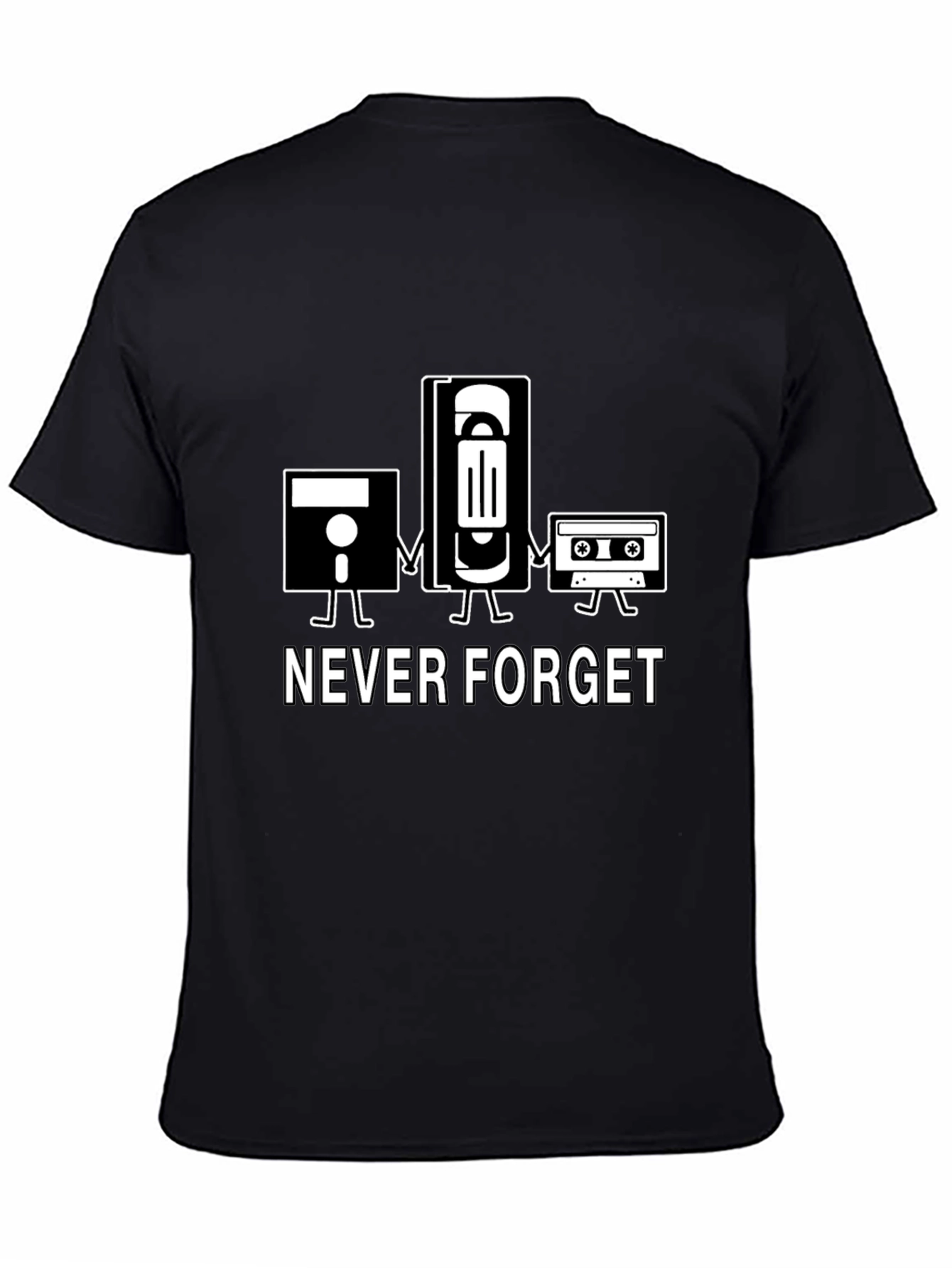 Retro Never Forget T-Shirt - Floppy Disk VHS Cassette