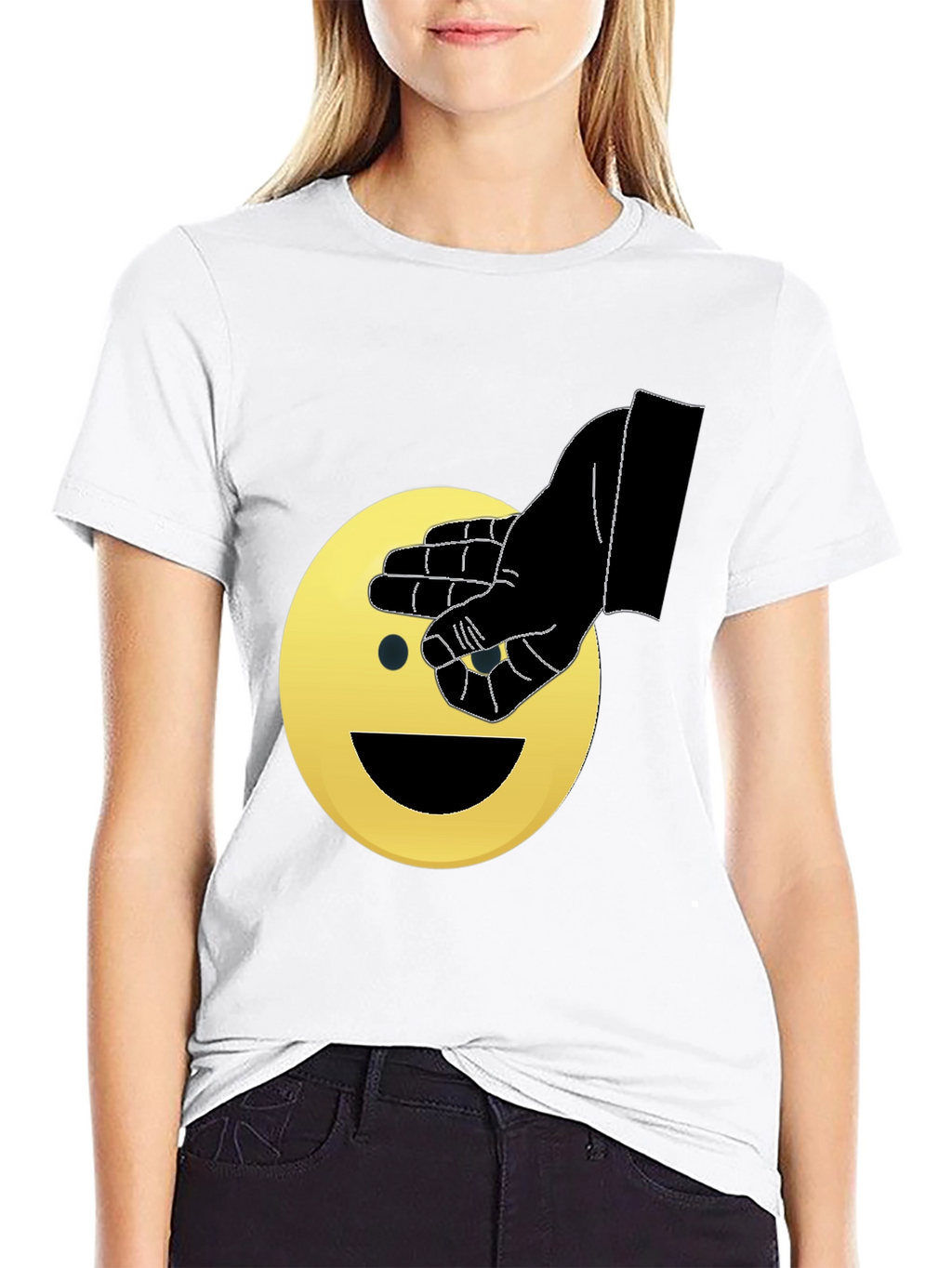 Emoji Peek-a-Boo Graphic T-Shirt