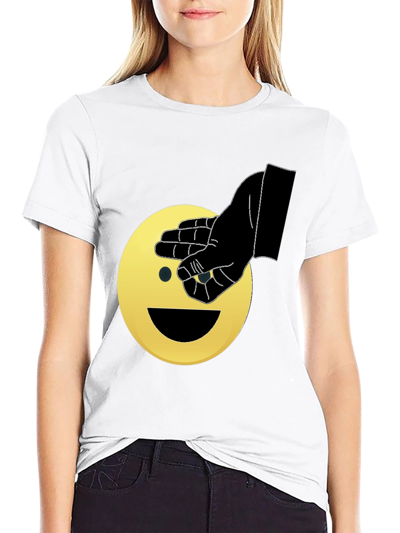 Emoji Peek-a-Boo Graphic T-Shirt