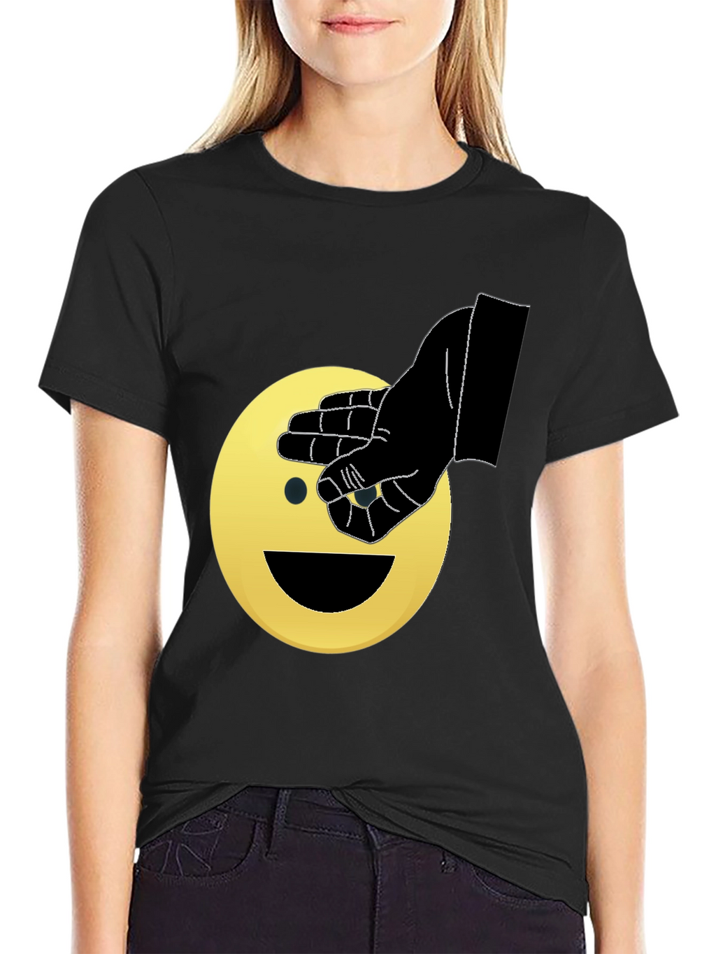 Emoji Peek-a-Boo Graphic T-Shirt