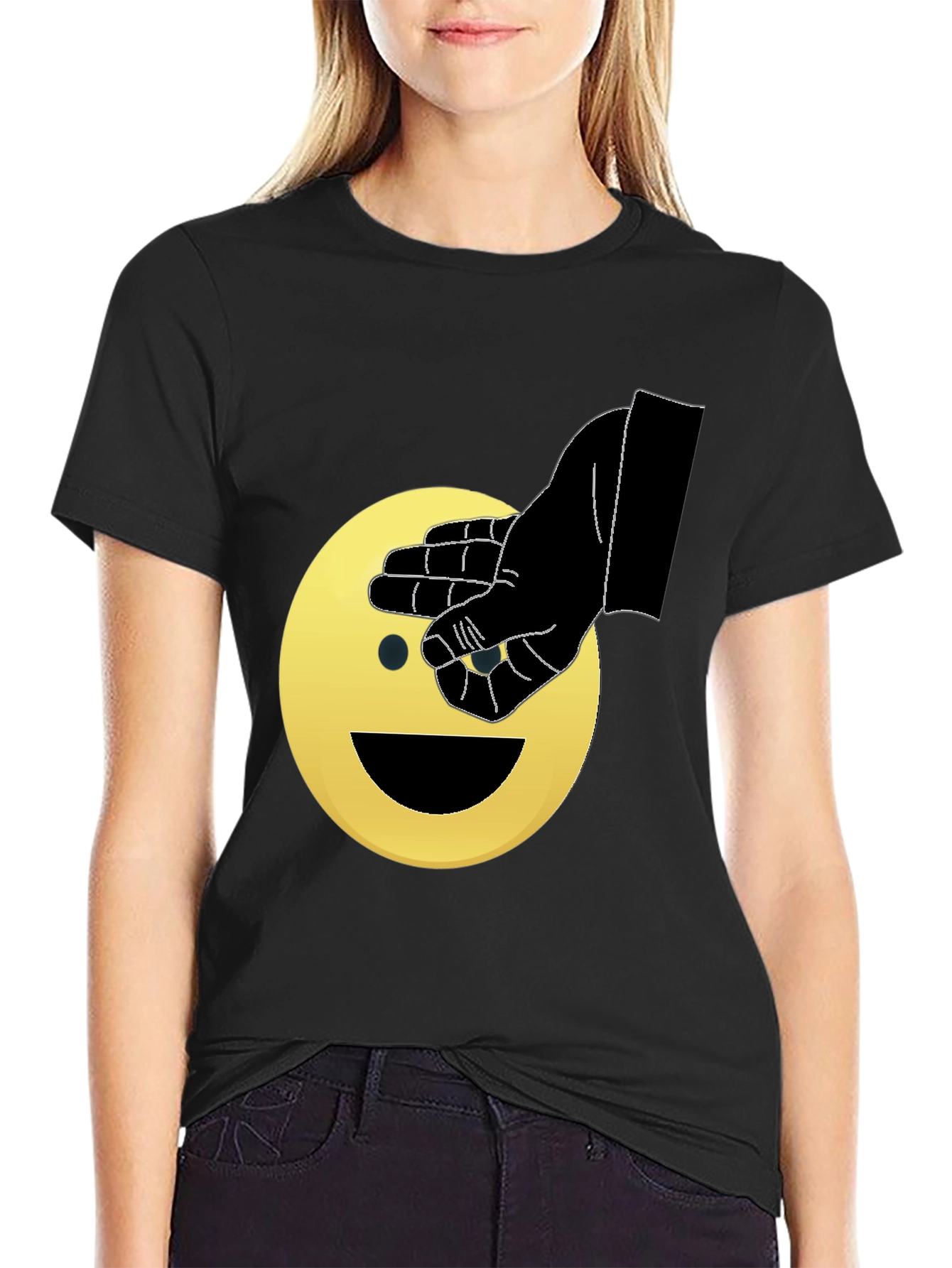 Emoji Peek-a-Boo Graphic T-Shirt