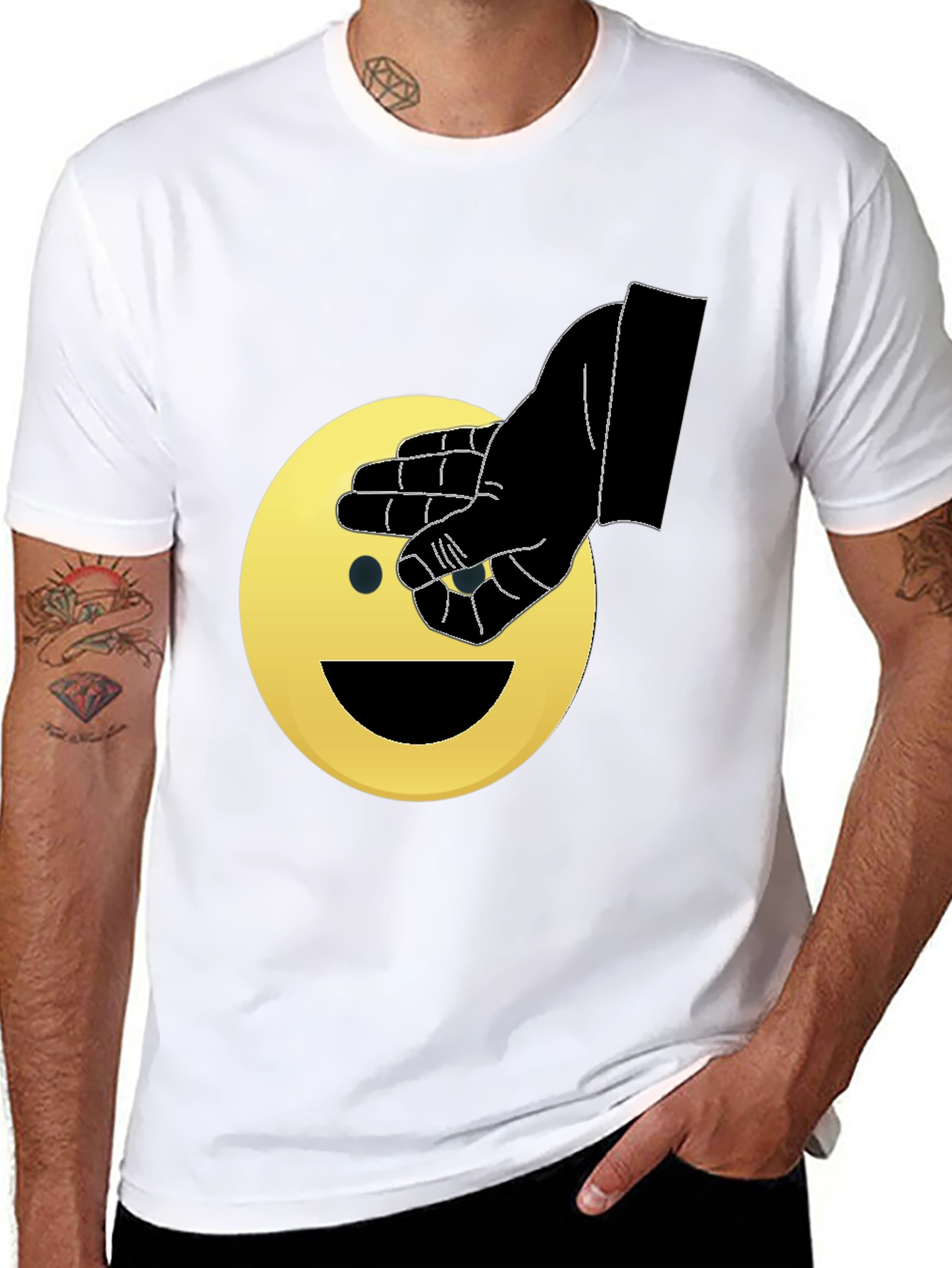 Emoji Peek-a-Boo Graphic T-Shirt