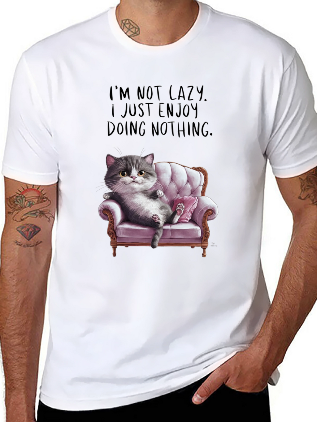 Funny Cat Lover T-Shirt - Enjoy Doing Nothing Tee
