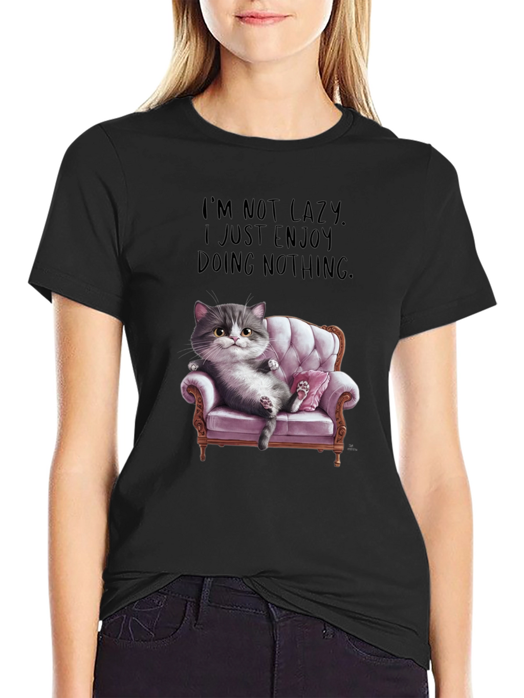 Funny Cat Lover T-Shirt - Enjoy Doing Nothing Tee