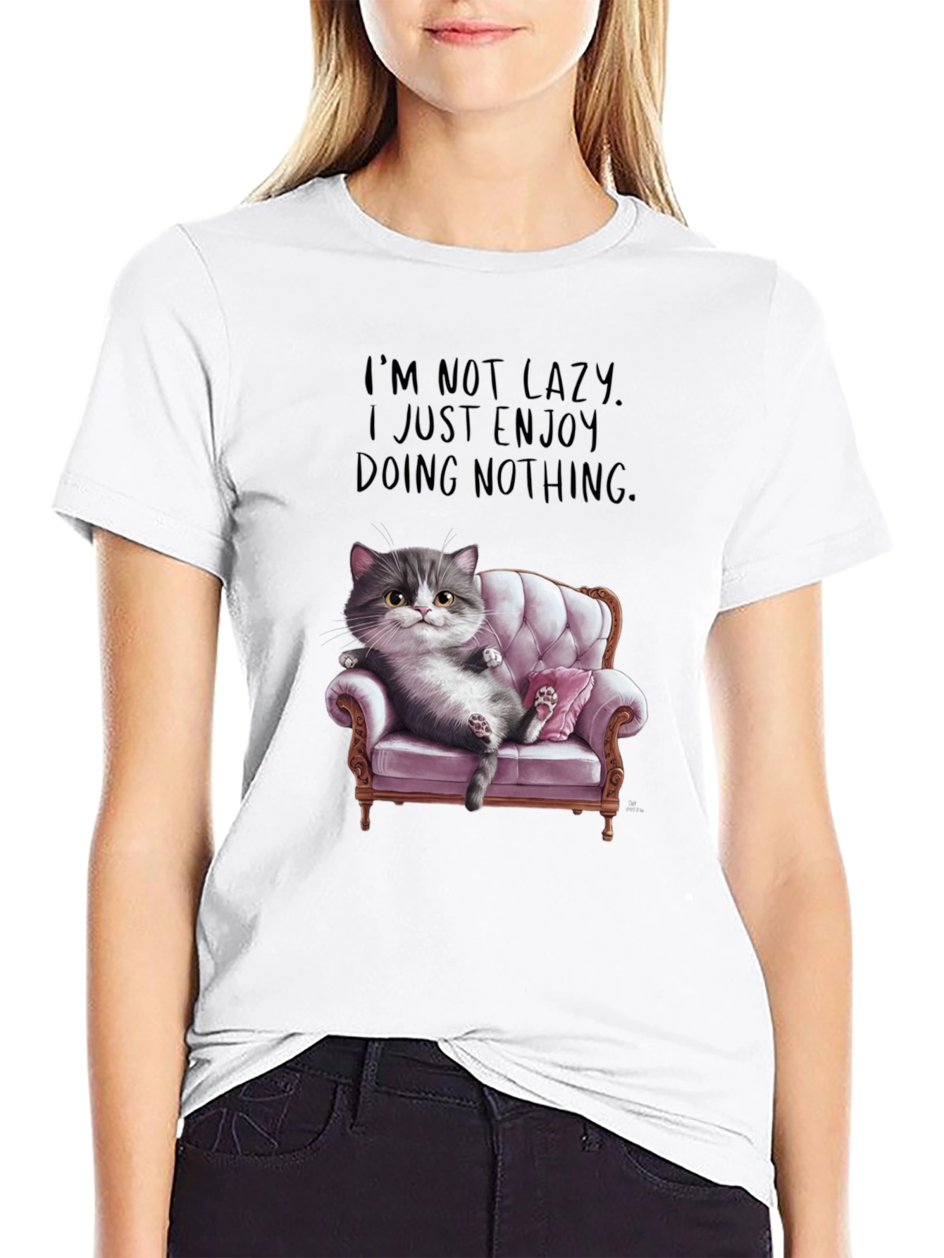 Funny Cat Lover T-Shirt - Enjoy Doing Nothing Tee