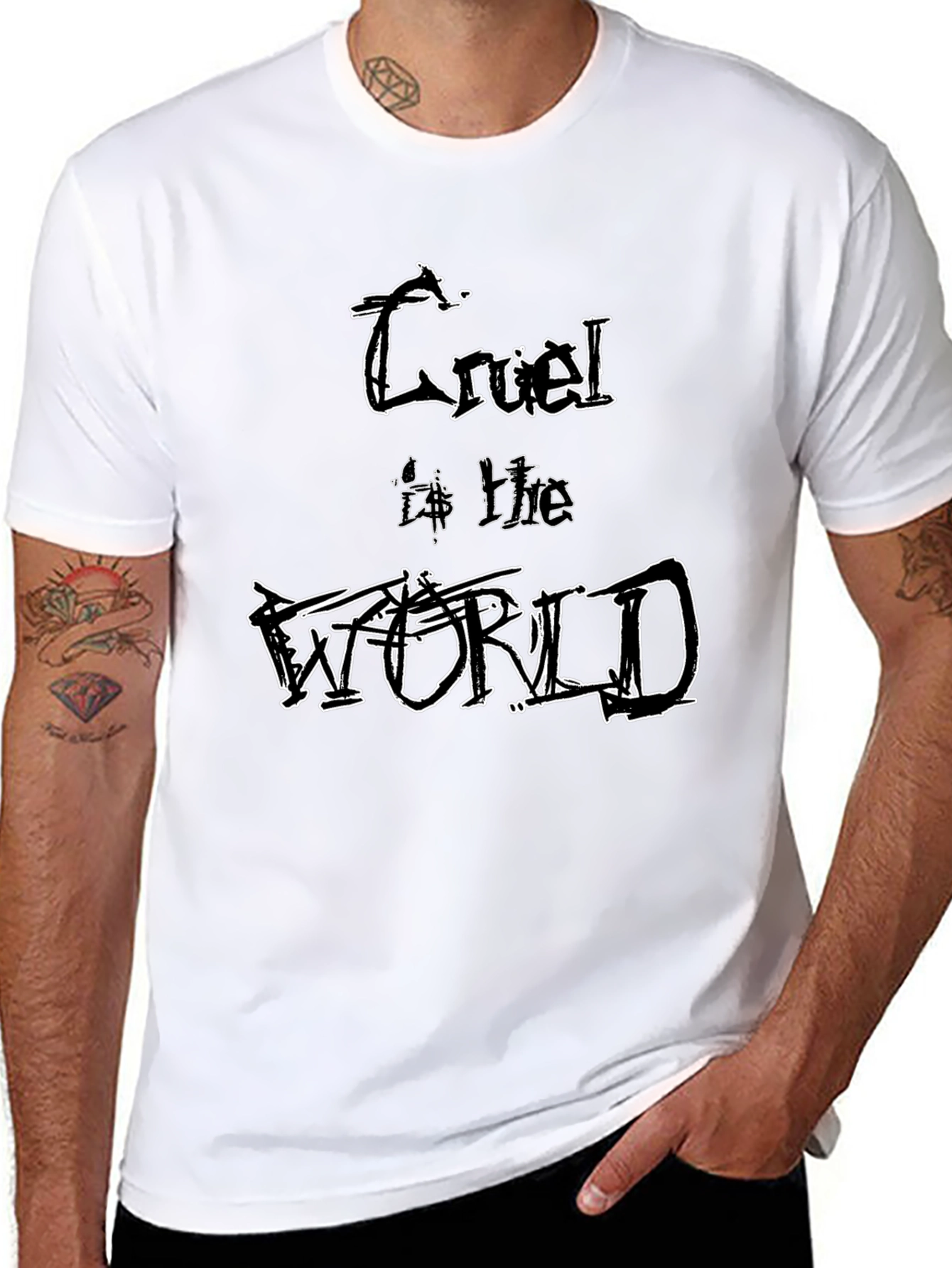 Cruel World Graphic Tee - Edgy Style