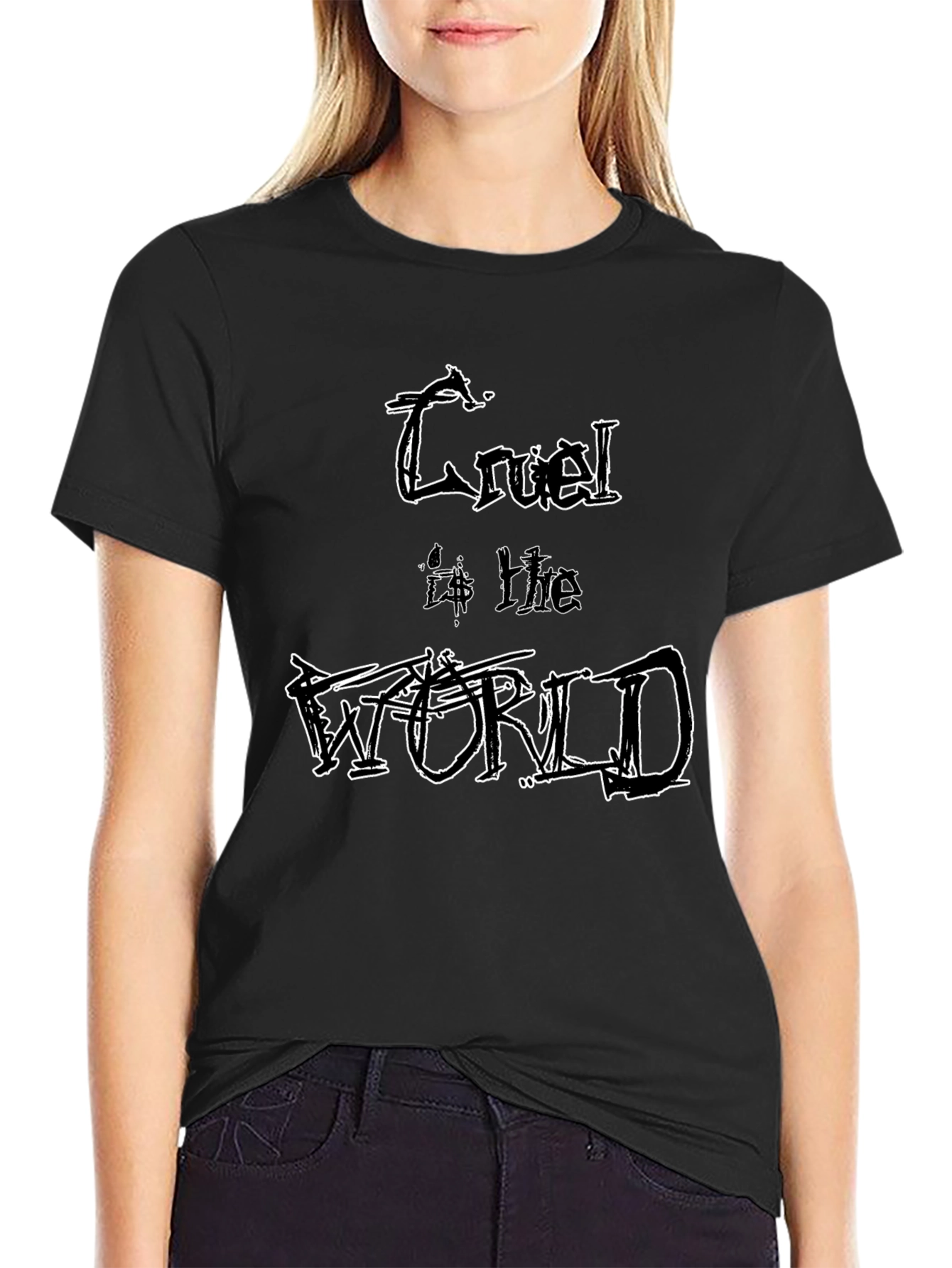 Cruel World Graphic Tee - Edgy Style