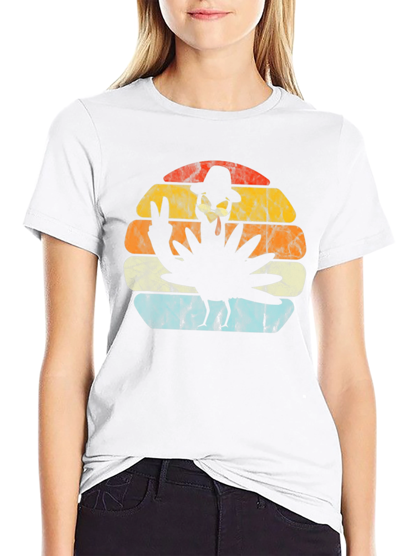 Retro Turkey Peace Thanksgiving T-Shirt
