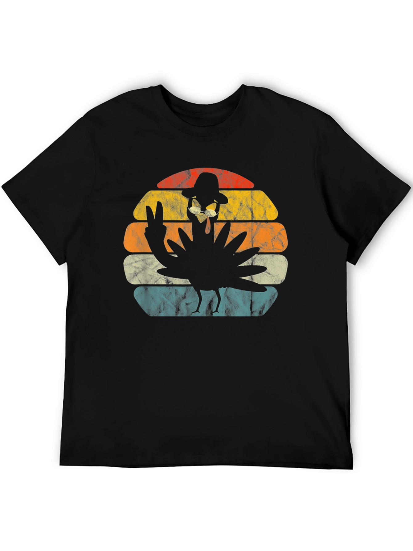 Retro Turkey Peace Thanksgiving T-Shirt
