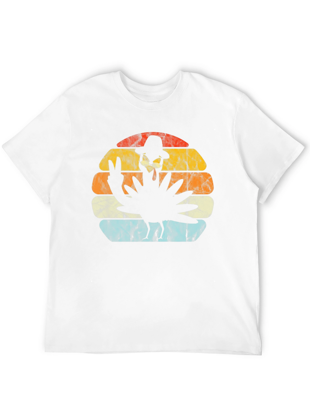 Retro Turkey Peace Thanksgiving T-Shirt