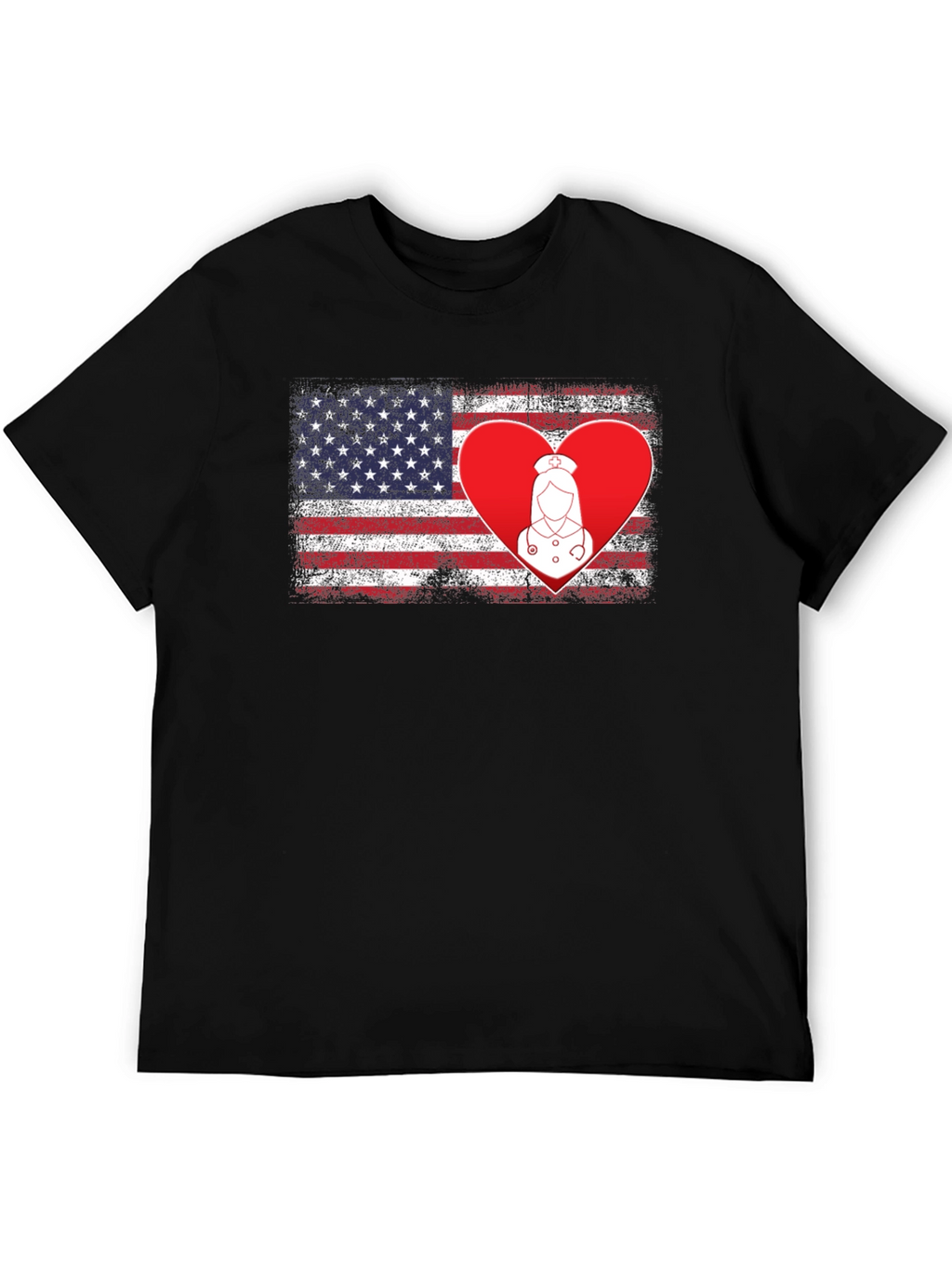 American Flag Nurse Heart T-Shirt