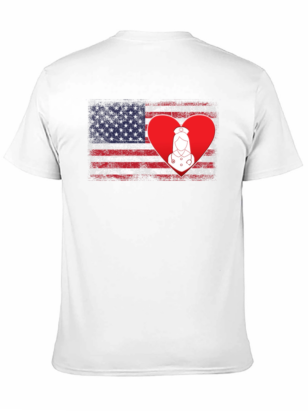 American Flag Nurse Heart T-Shirt