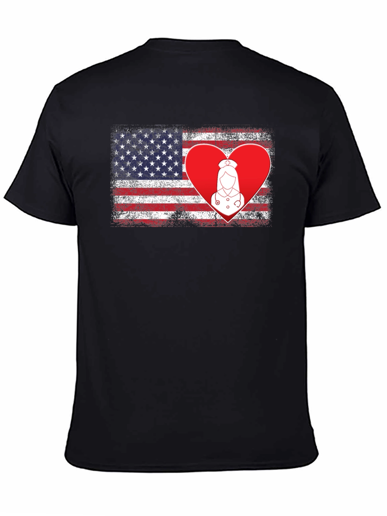 American Flag Nurse Heart T-Shirt