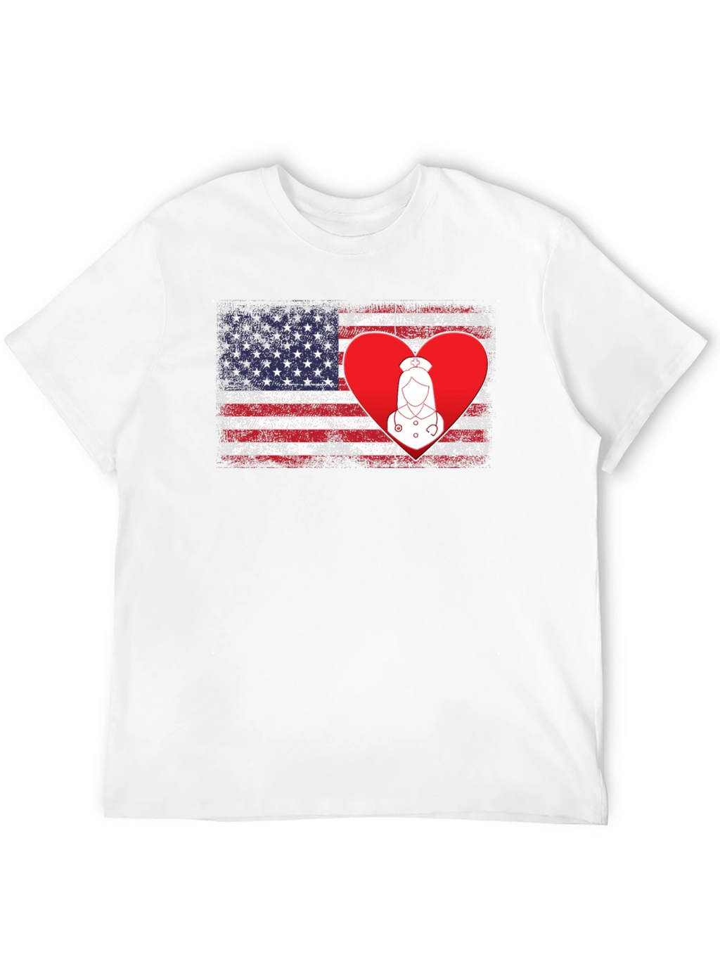 American Flag Nurse Heart T-Shirt
